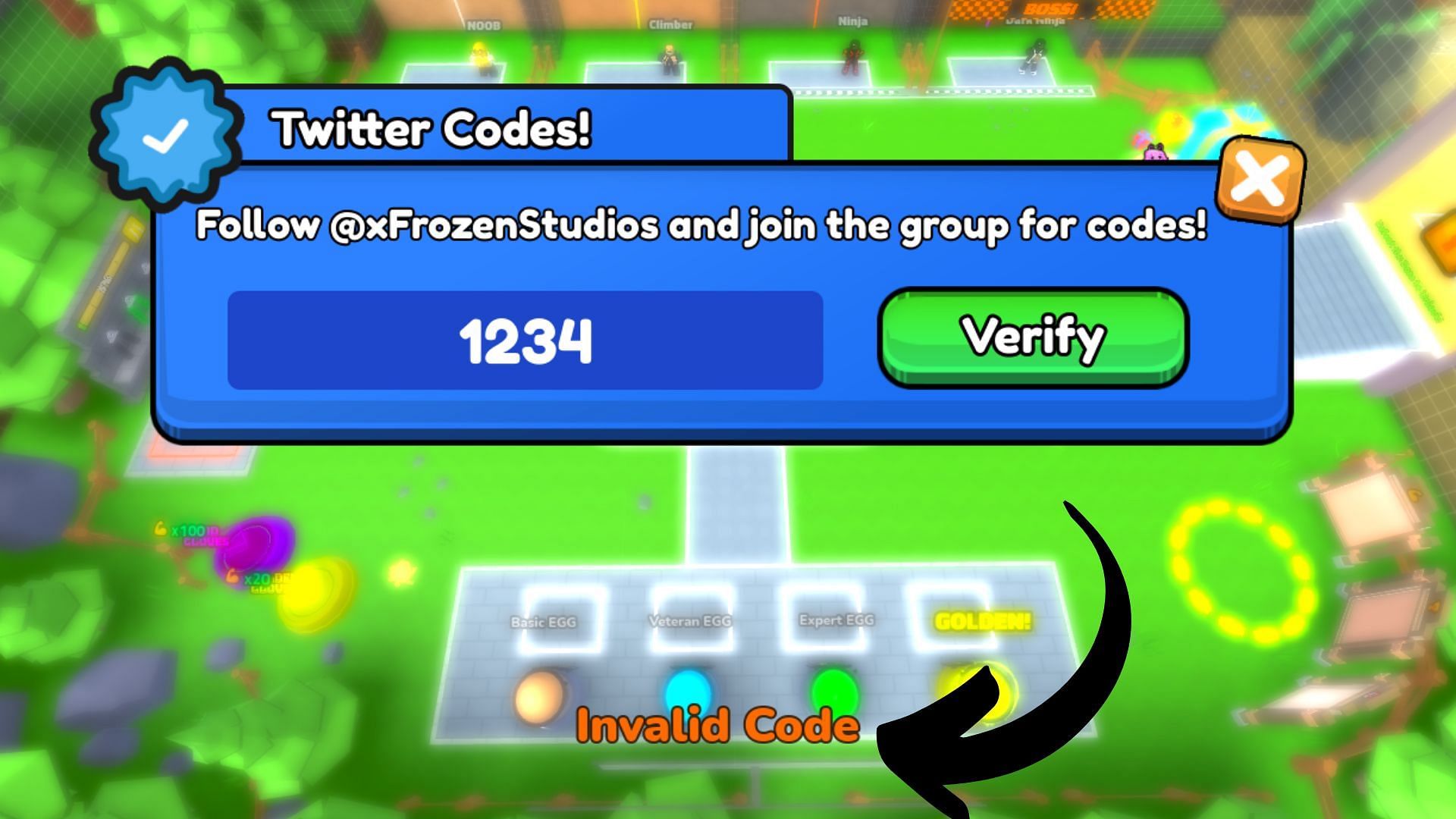 Climb Race Simulator invalid code issue (Image via Roblox || Sportskeeda)