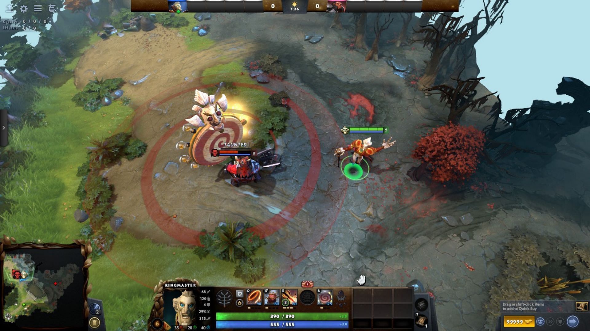 Wheel of Wonder in Dota 2 also taunts enemy targets (Image via Valve)