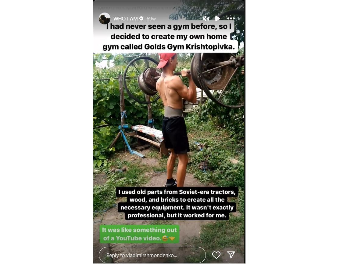 Teen Anatoly's DIY gym equipment; @vladimirshmondenko on Instagram