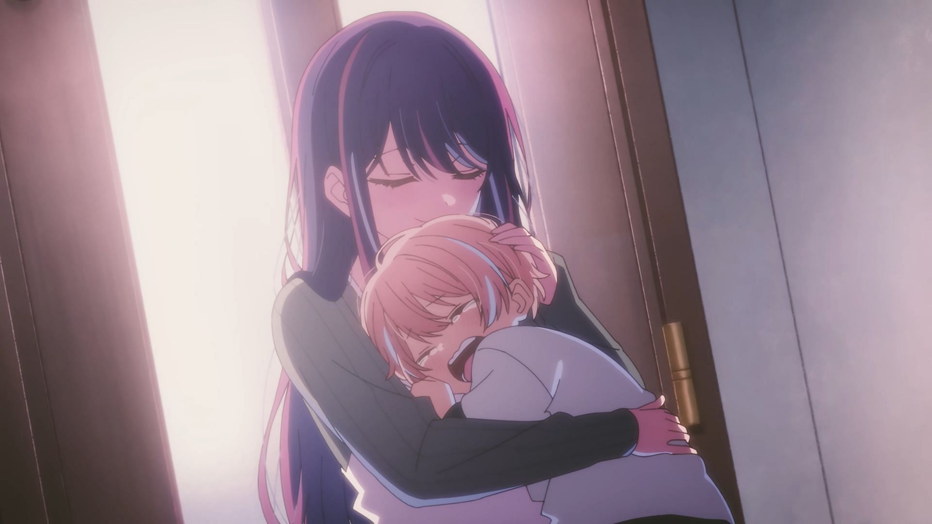 Ai hugs Aqua in his imagination in Oshi no Ko season 2 episode 9 (Image via Doga Kobo)