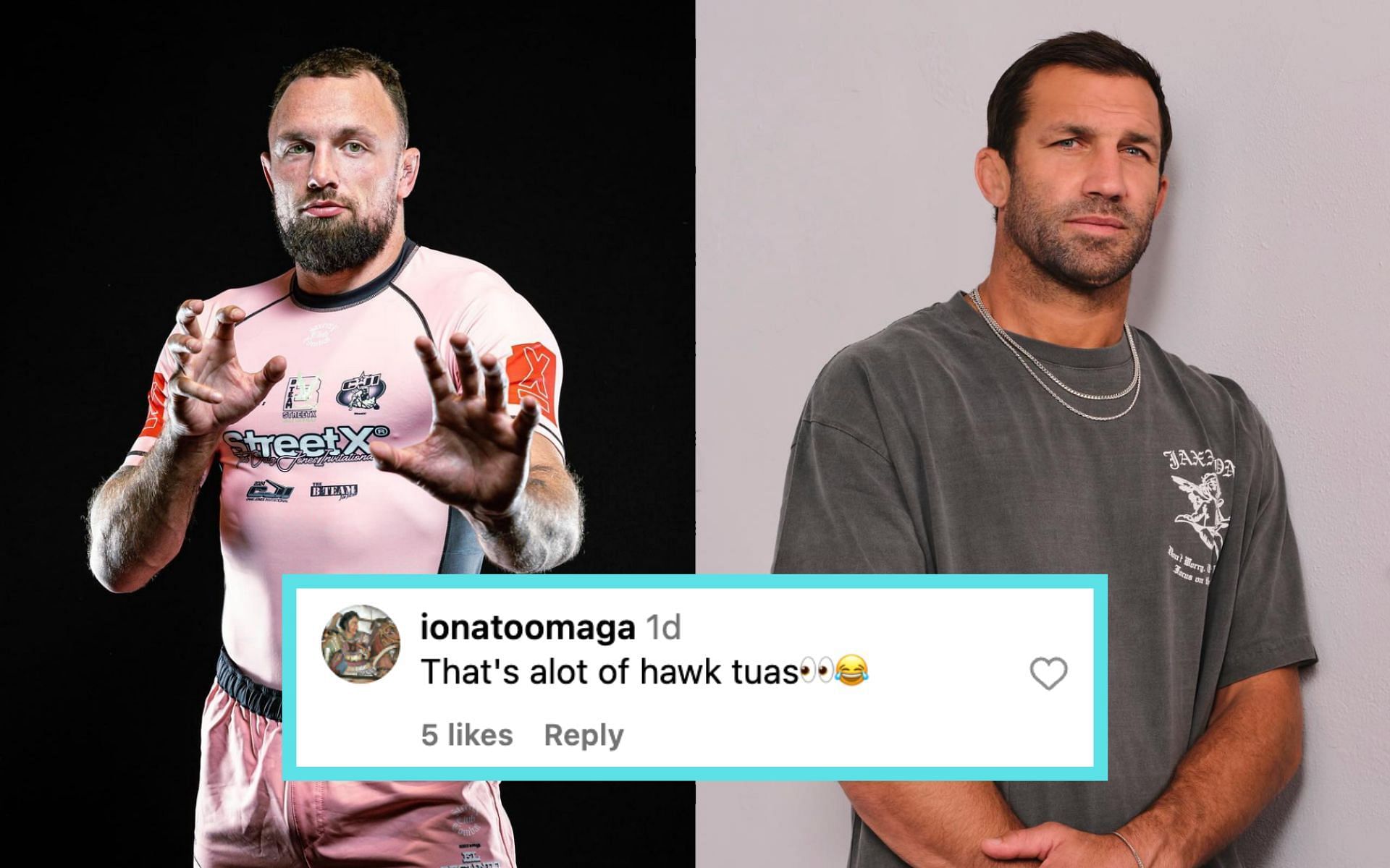 Fans react to a picture of Craig Jones (left) and Luke Rockhold (right). [Images courtesy: @craigjonesbjj, @lukerockhold on Instagram]
