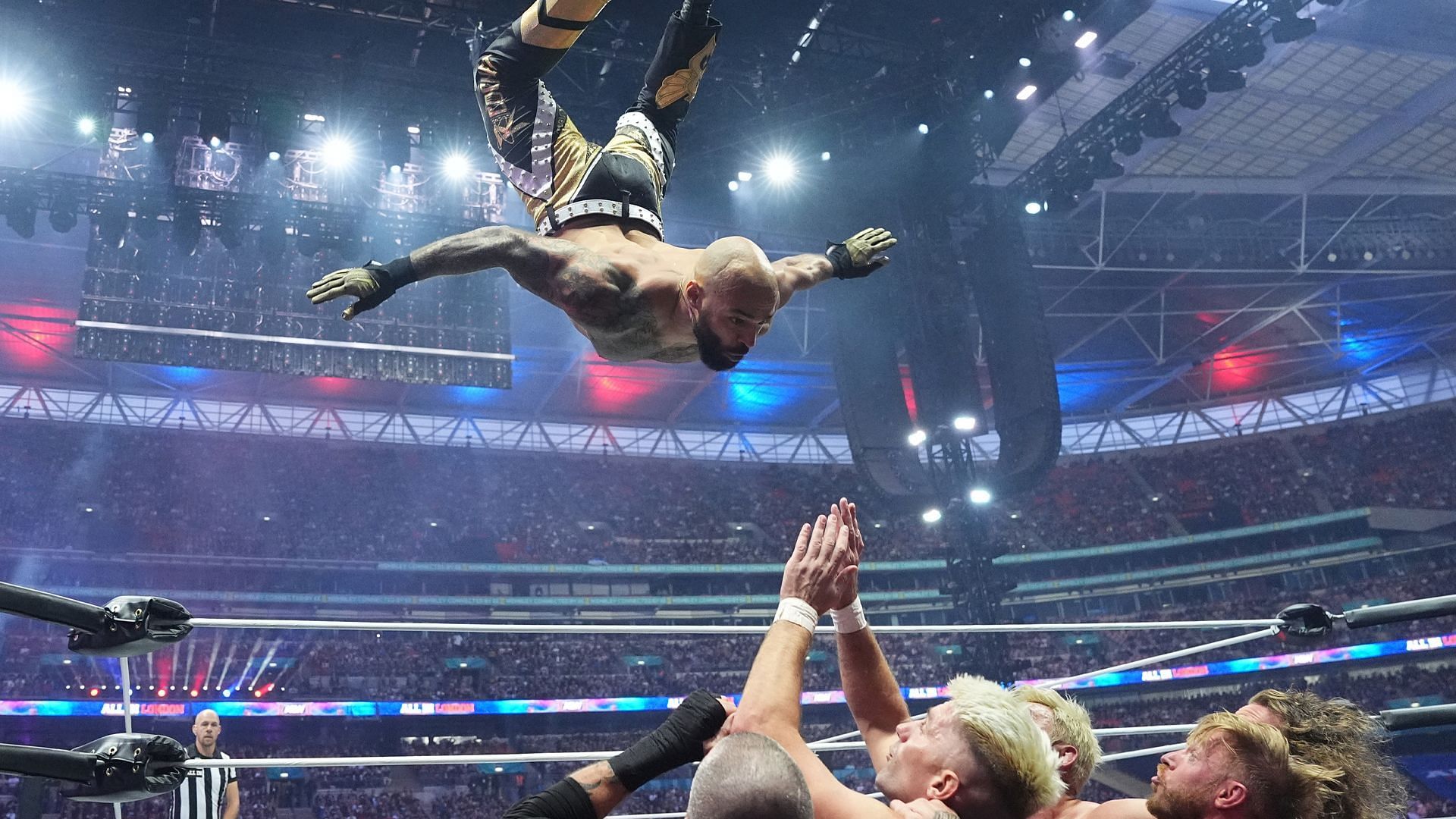 Ricochet takes flight (image credit: AEW on Facebook)