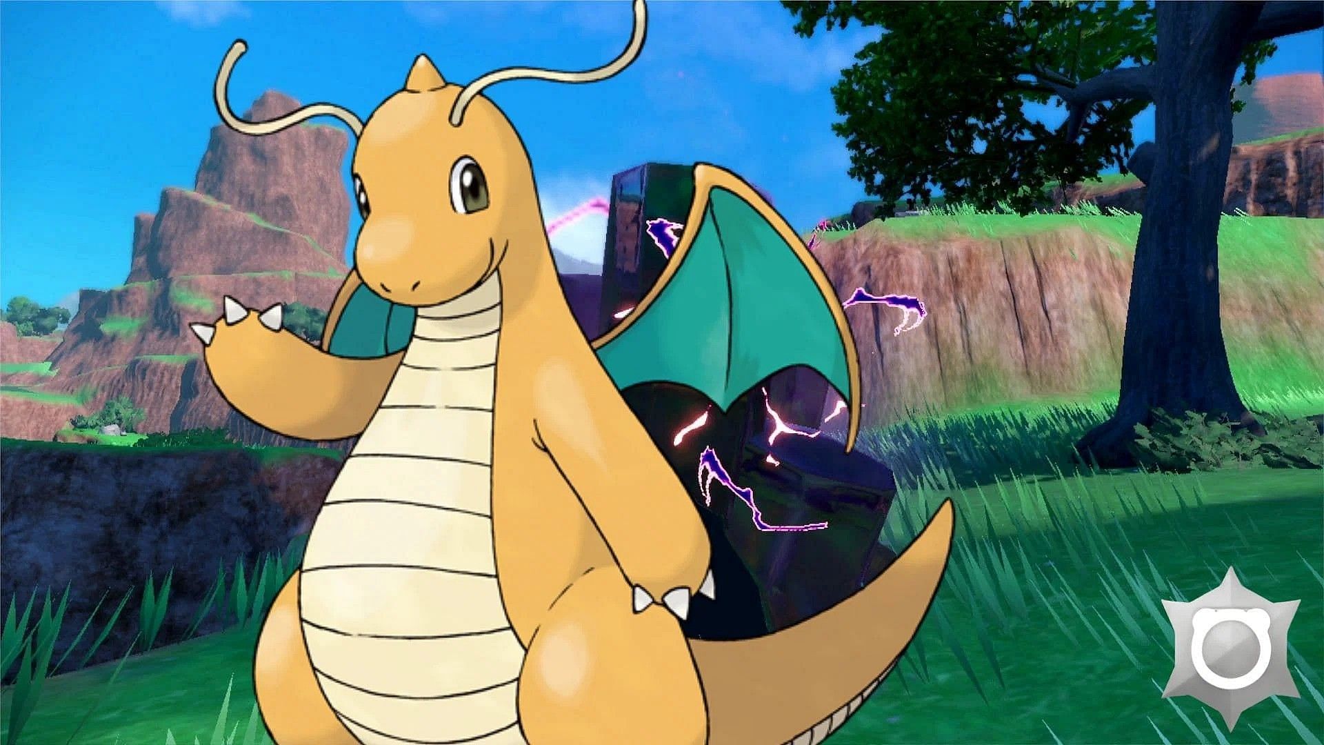 Dragonite appearing as a 7-star Tera Raid boss (Image via TPC)