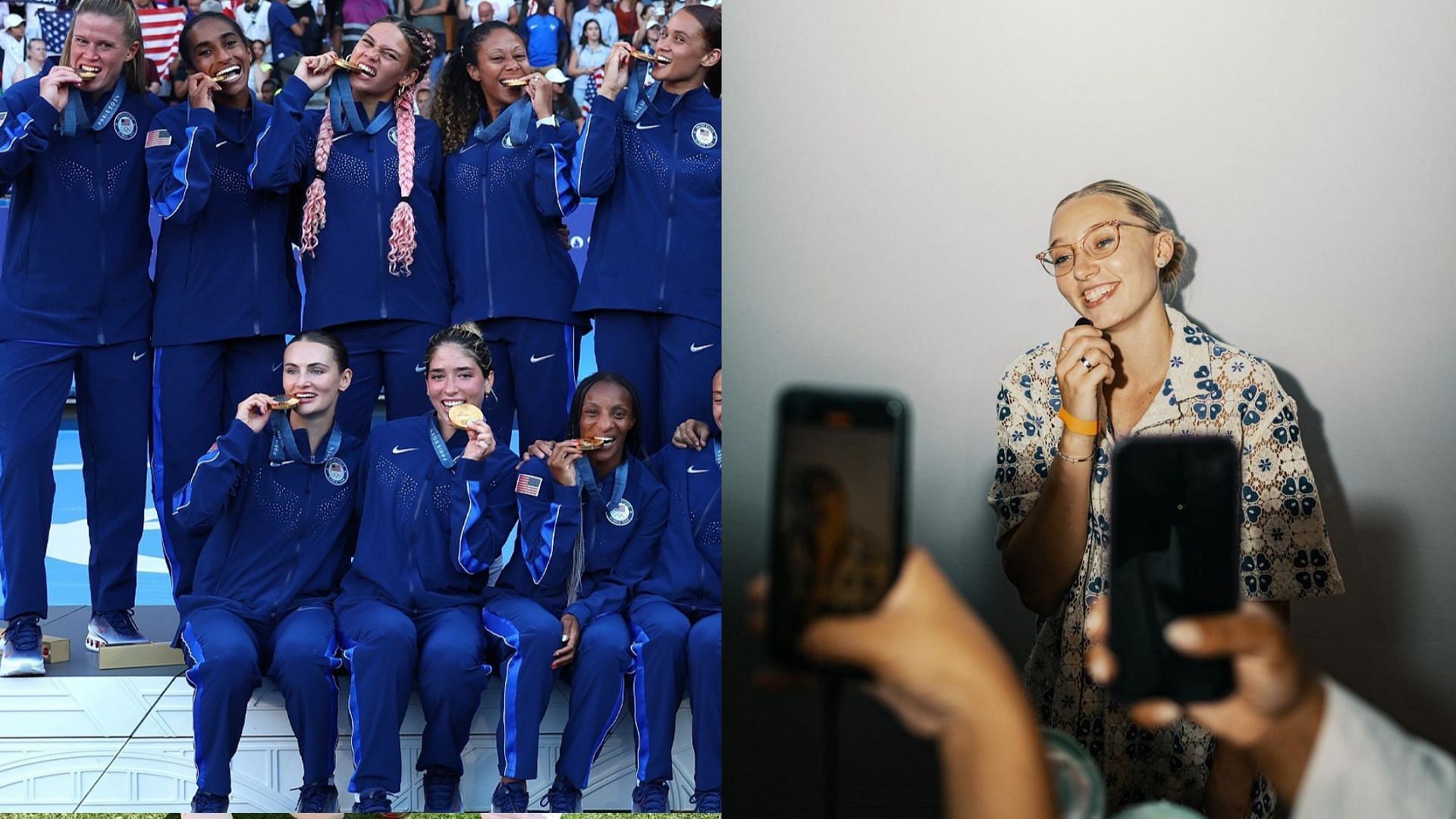 The USWNT team and Paige Bueckers (USWNT &amp; Buecker