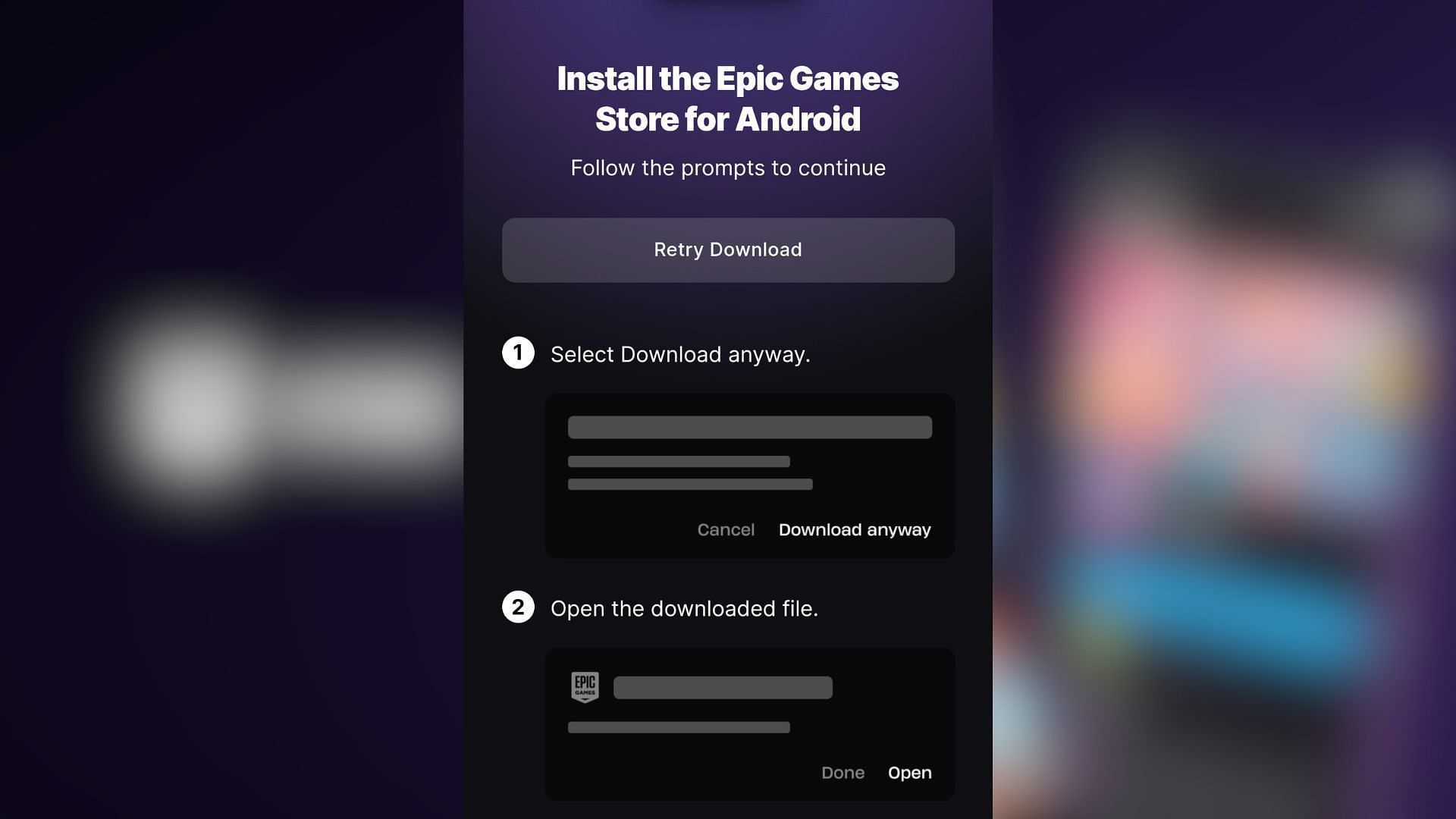 Go to the Epic Store&#039;s download page and click the Download Anyway button to start the Epic Games Store download process. (Image via Epic Games)