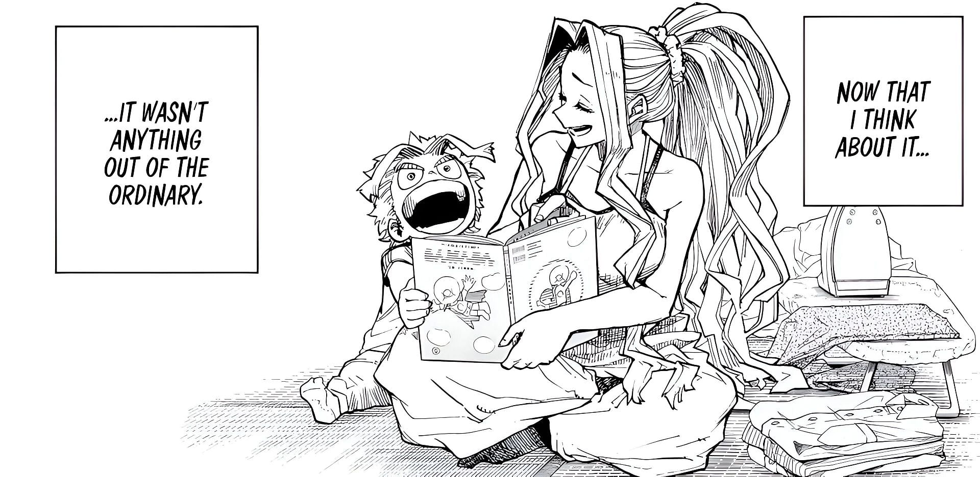 All Might and his mother as seen in the manga (Image via Shueisha)