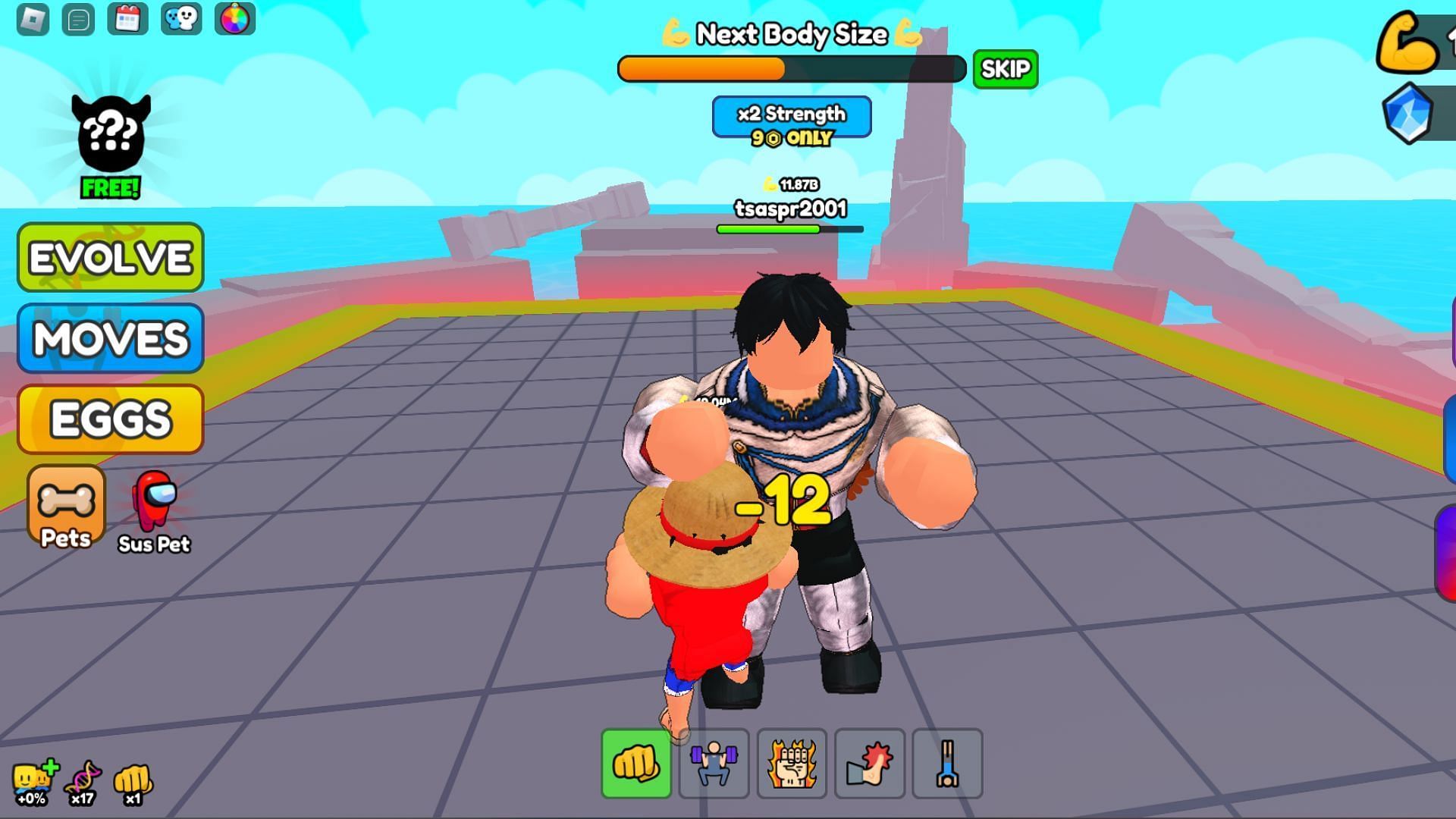 Win PvP battles to become stronger (Image via Roblox)