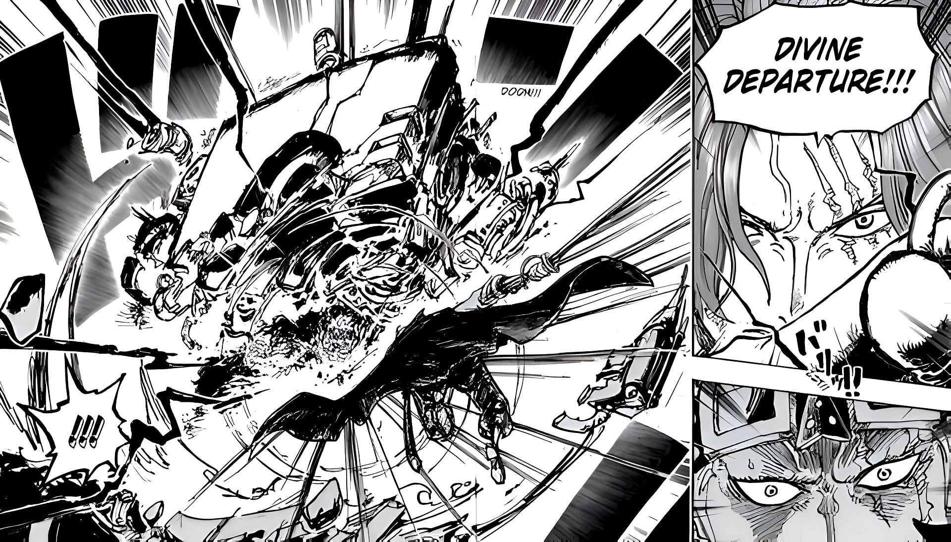 Shanks&#039; one-sided win against Captain Kid (Image via Shueisha)