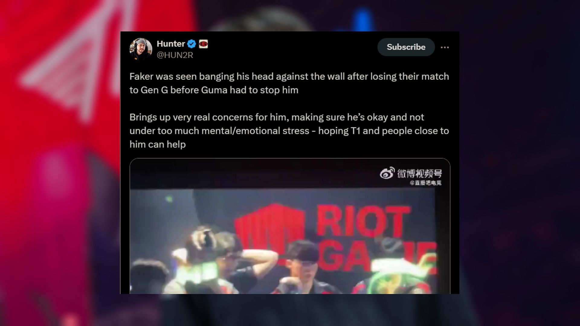 Gist of the Faker incident (Image via X/@HUN2R)