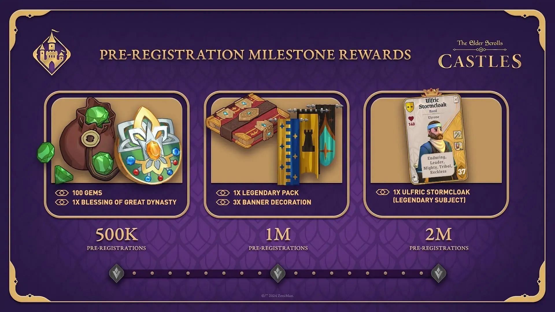 Pre-registration rewards for Castles (Image via Bethesda)