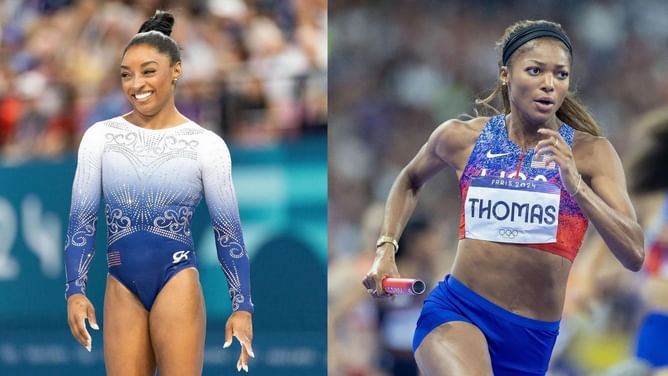 "First WNBA game..I freaking love sports" - Gabby Thomas delighted as she visits Caitlin Clark and Indiana Fever alongside Simone Biles