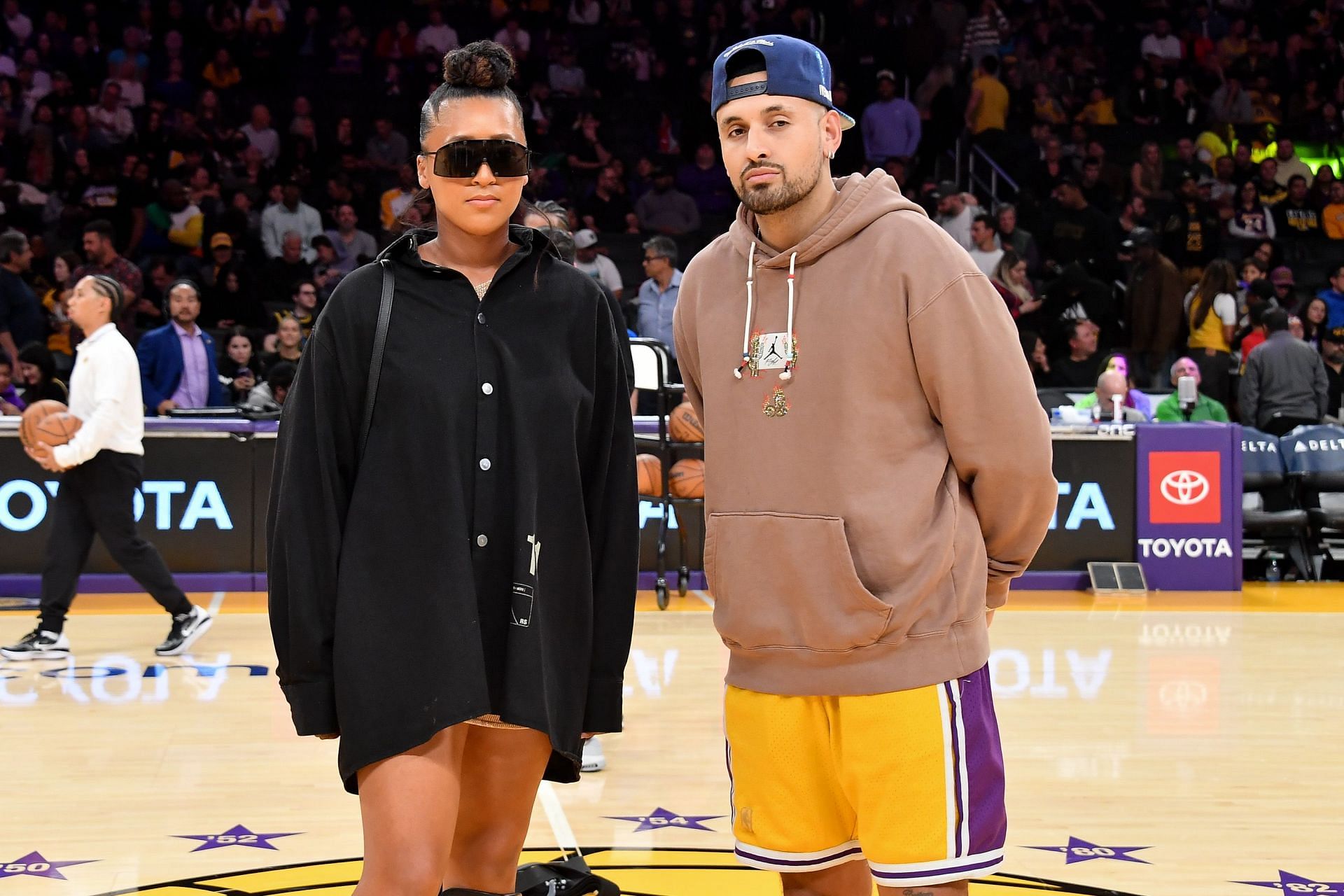 Naomi Osaka and Nick Kyrgios at a Lakers game (Image Source: Getty)