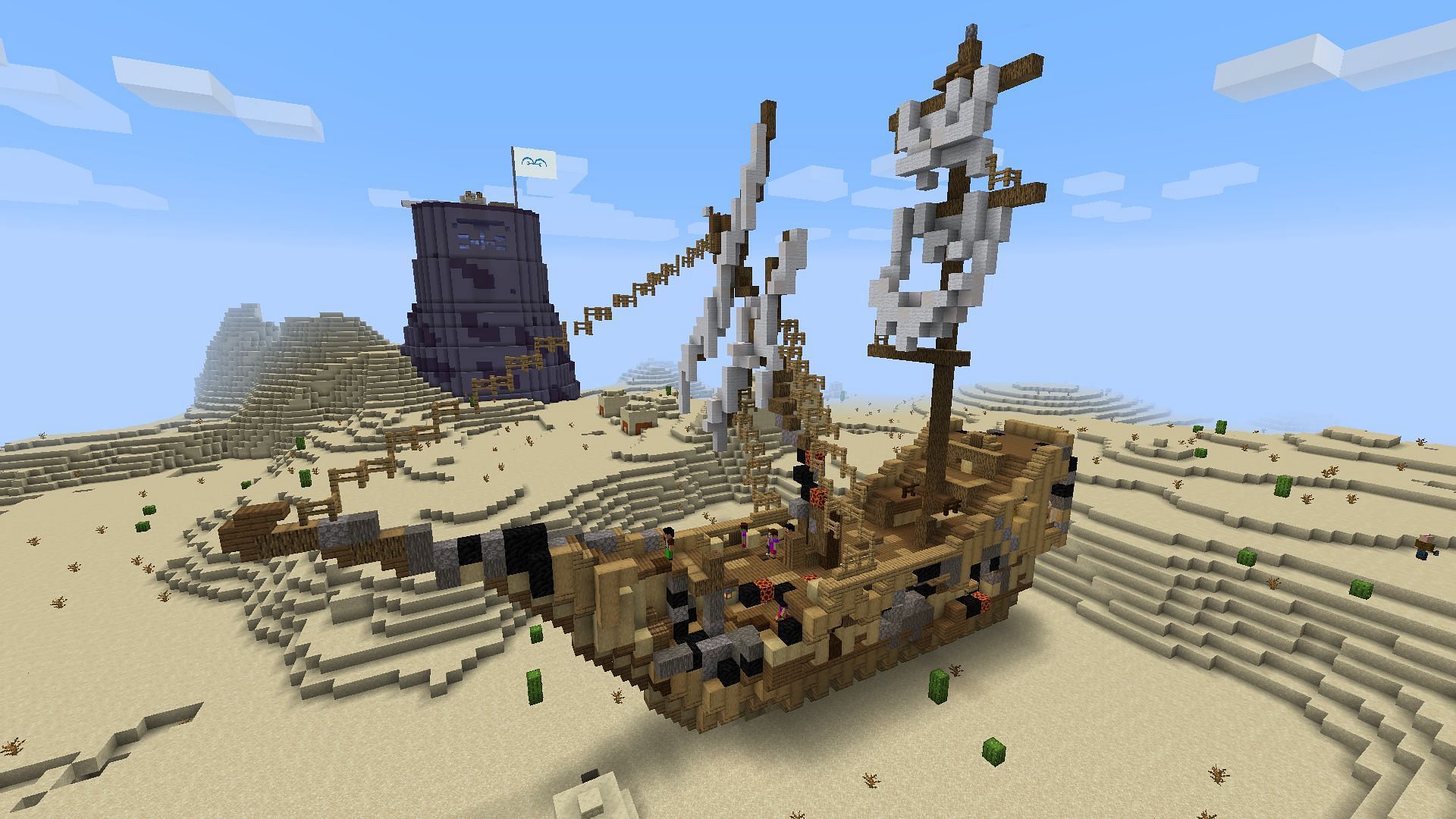 The Mine Mine no Mi mod brings the wonderful world of One Piece to Minecraft (Image via Mojang)