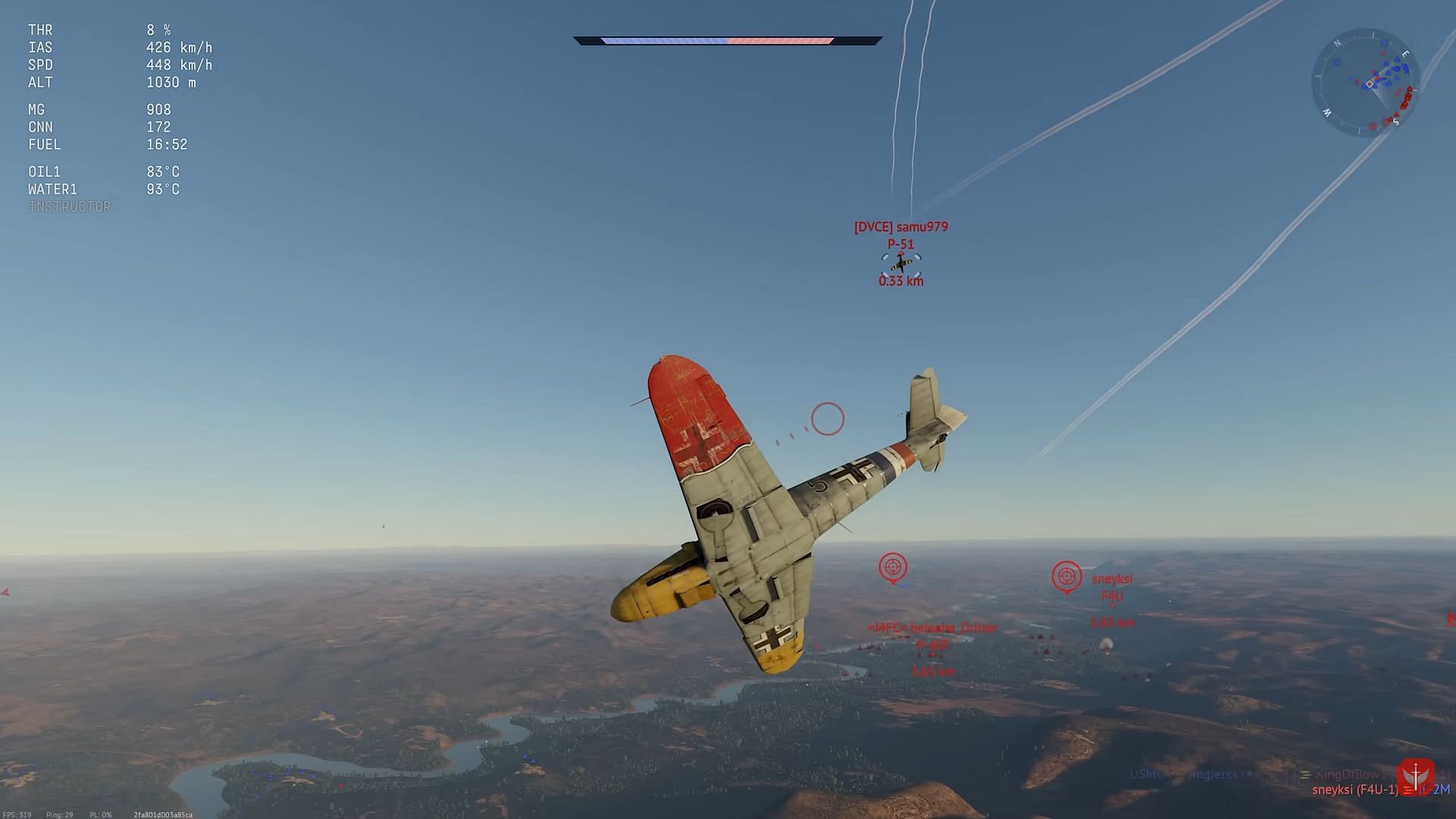 You do not get any lead markers in Air Realistic battles (Image via Gaijin Entertainment, YouTube/@DEFYN)