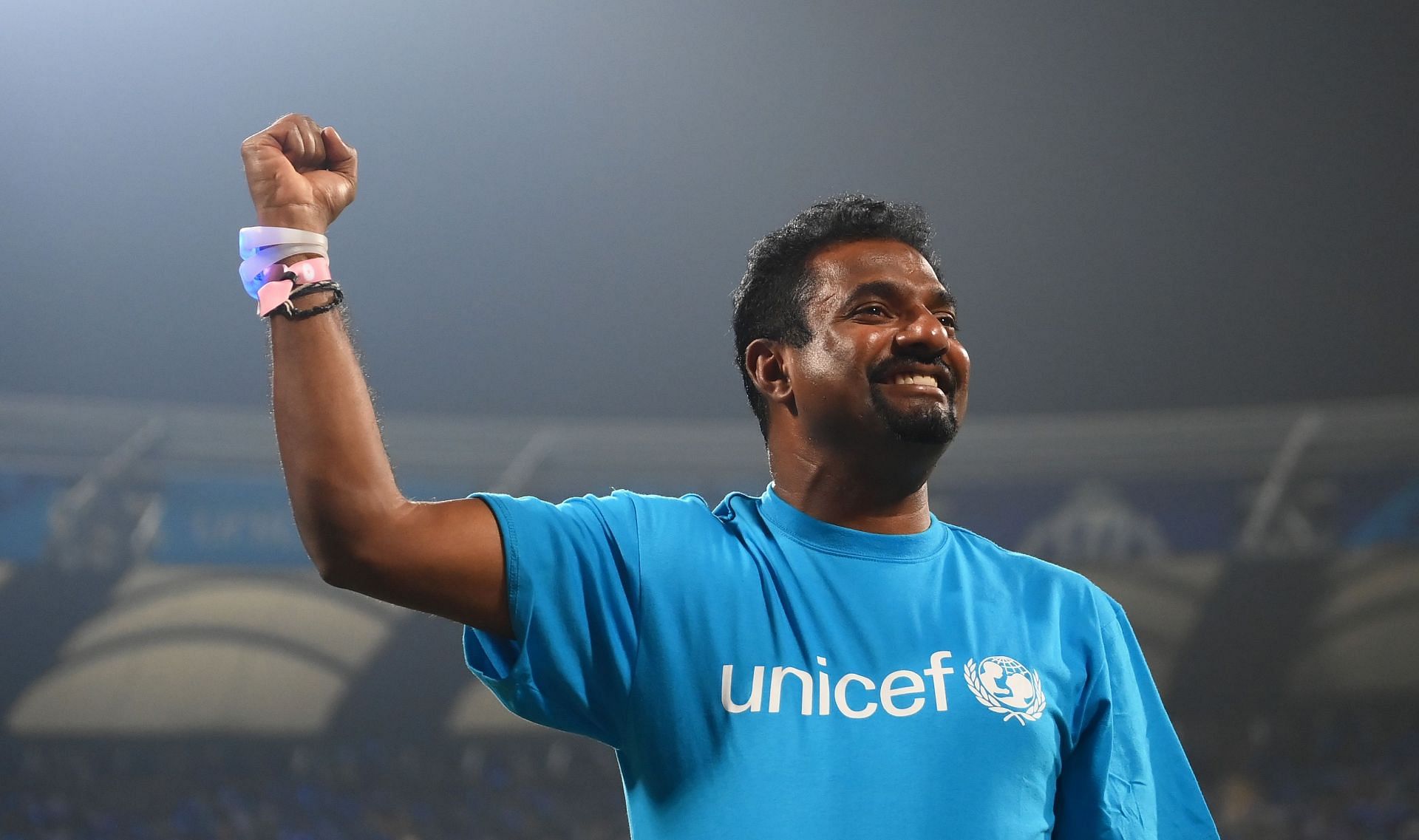 Muttiah Muralitharan during the 2023 ODI World Cup (Image Credits: Getty Images)