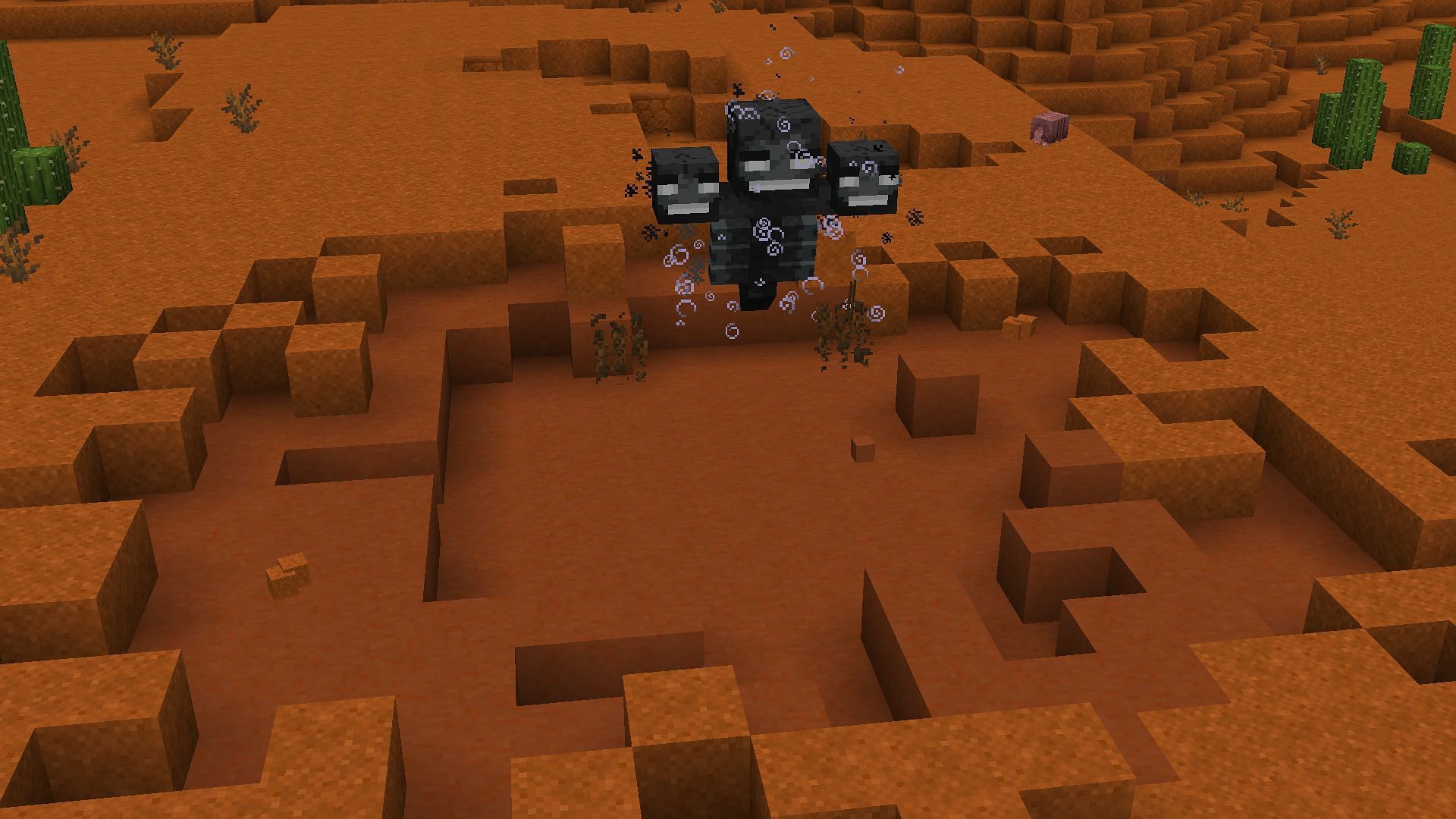 The wither blowing up blocks around it (Image via Mojang)