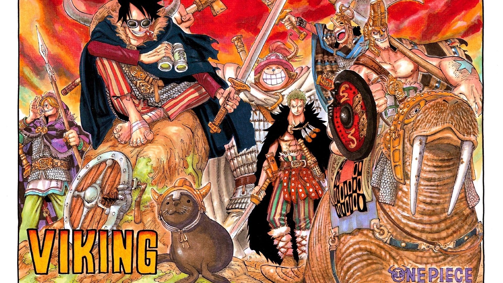 Chapter 446&#039;s color spread (Image via Shueisha)