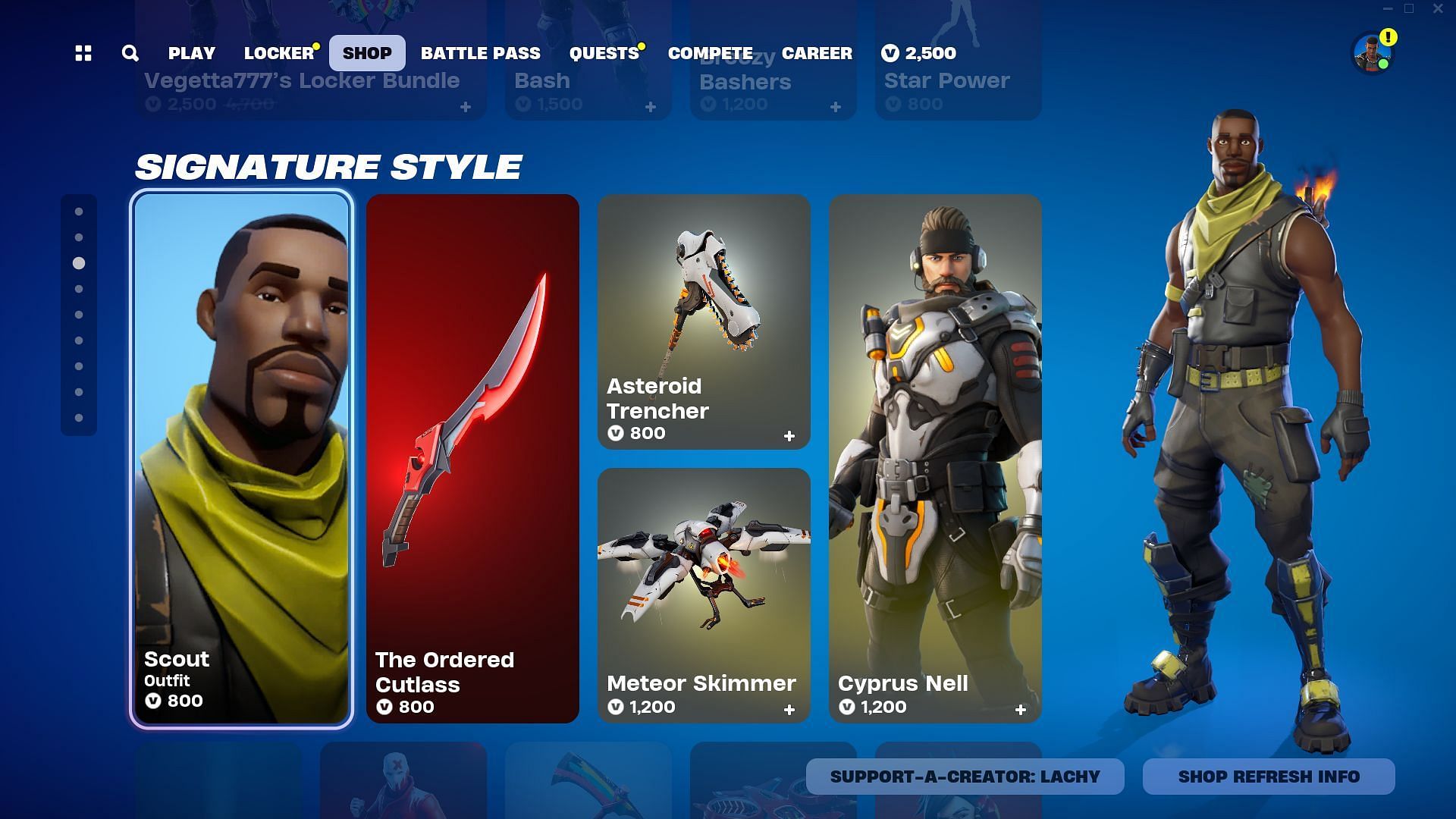 The Scout skin in the Fortnite Item Shop (Image via Epic Games)