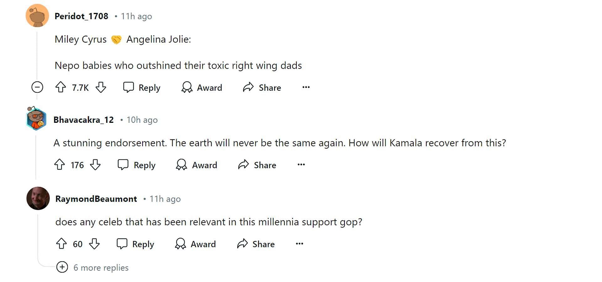 Comments reacting to the news (Image via Reddit r/Fauxmoi)