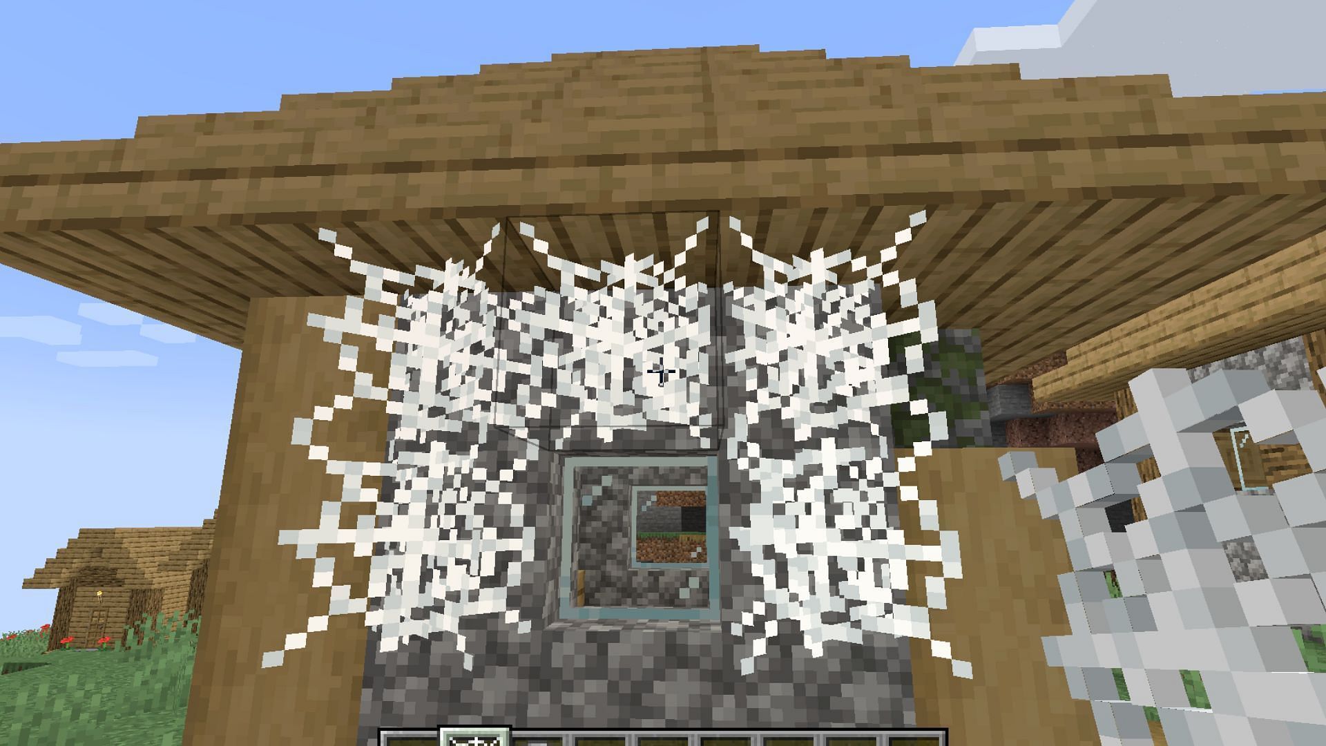 Cobwebs take more time to break than trees (Image via Mojang Studios)