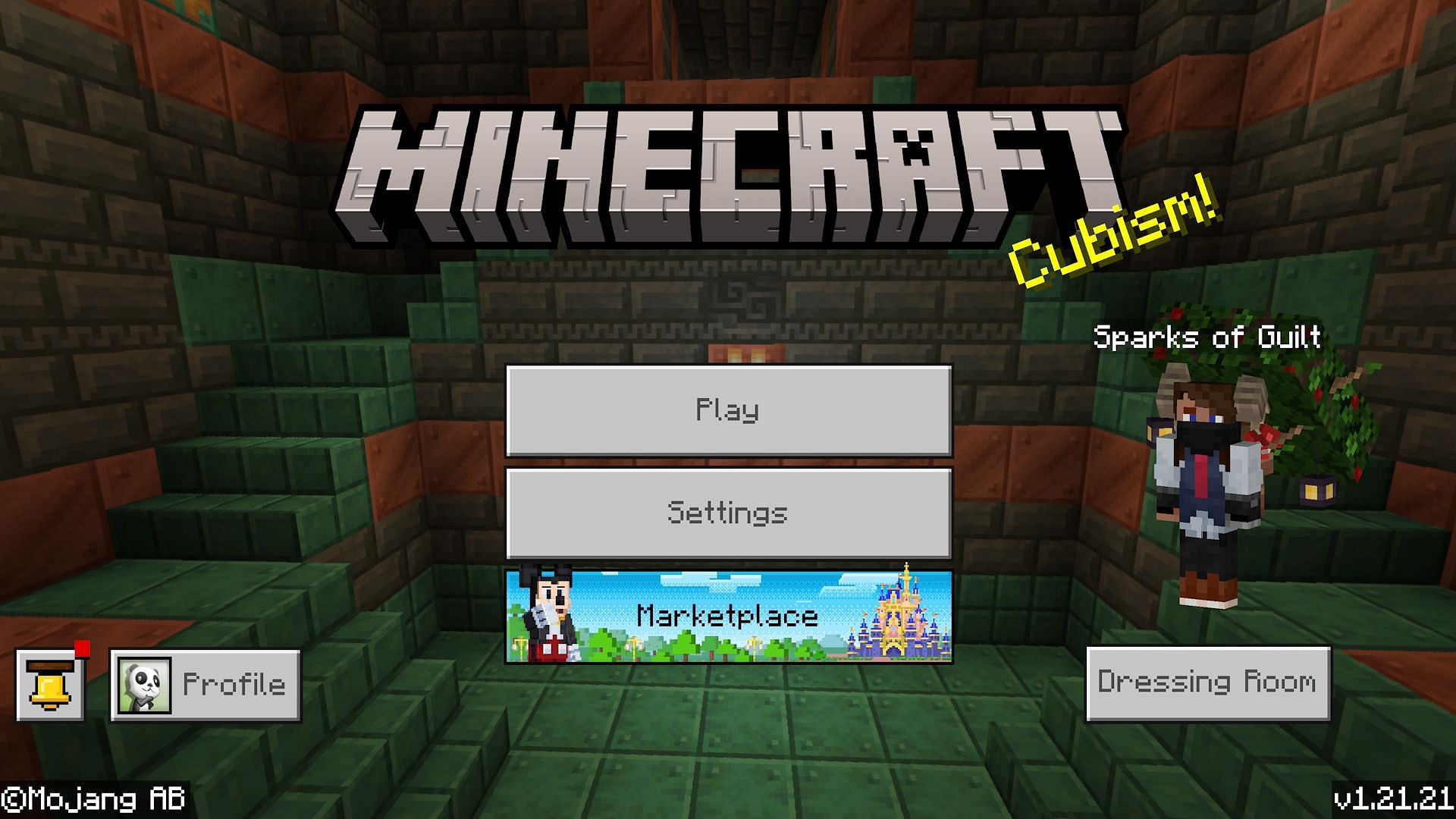 Bedrock&#039;s title screen (Image via Mojang)