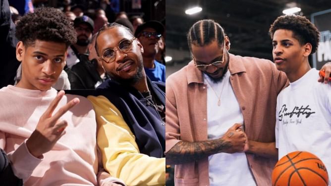 WATCH: Carmelo Anthony turns up to support son Kiyan Anthony at a Rod Wave Elite championship game