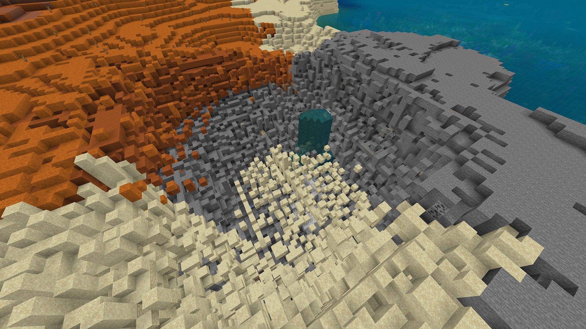 A huge crater made by colossal TNT (Image via Tsunami Studios/Mojang)