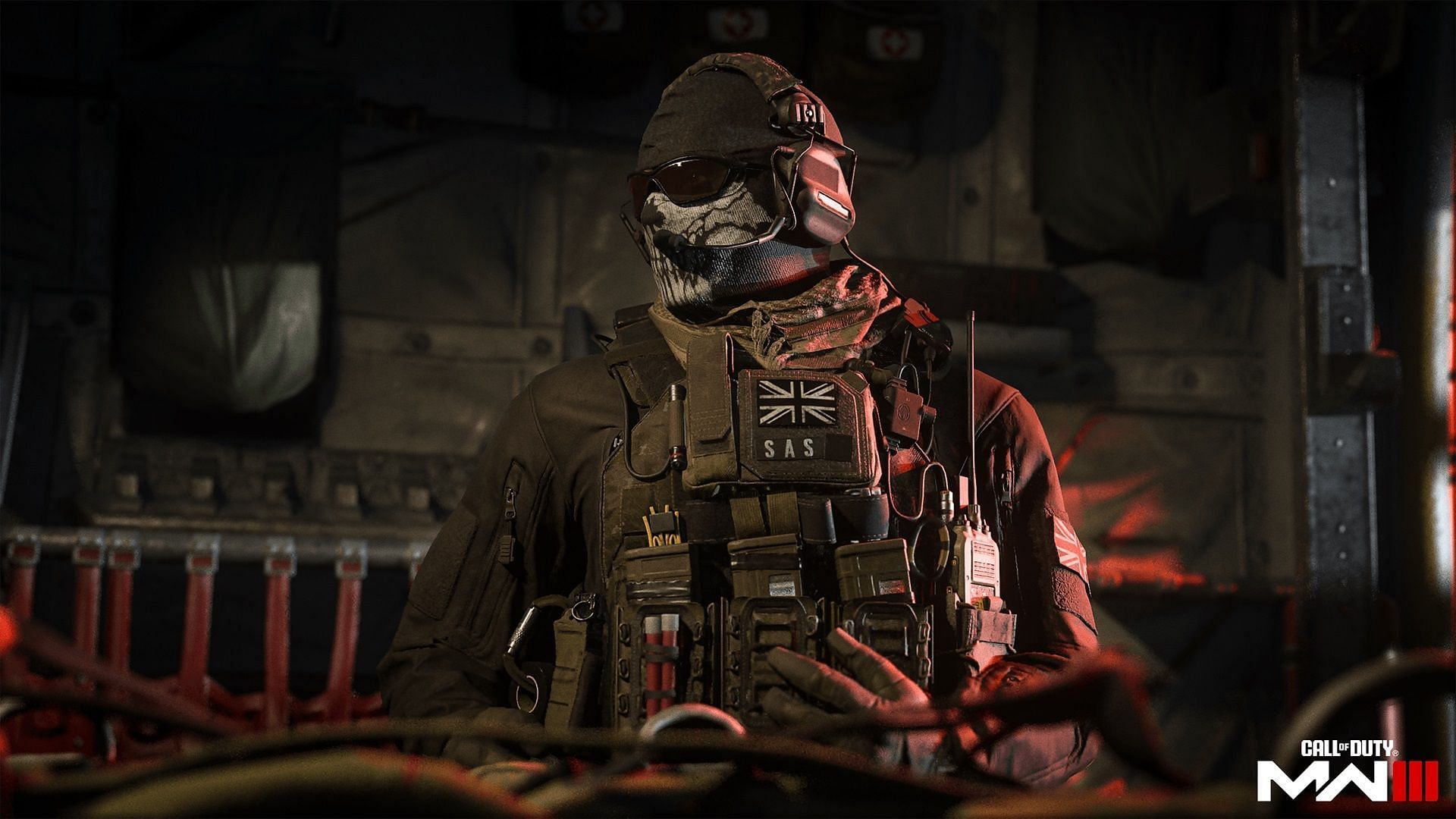 Operator Ghost in MW3 looking sideways