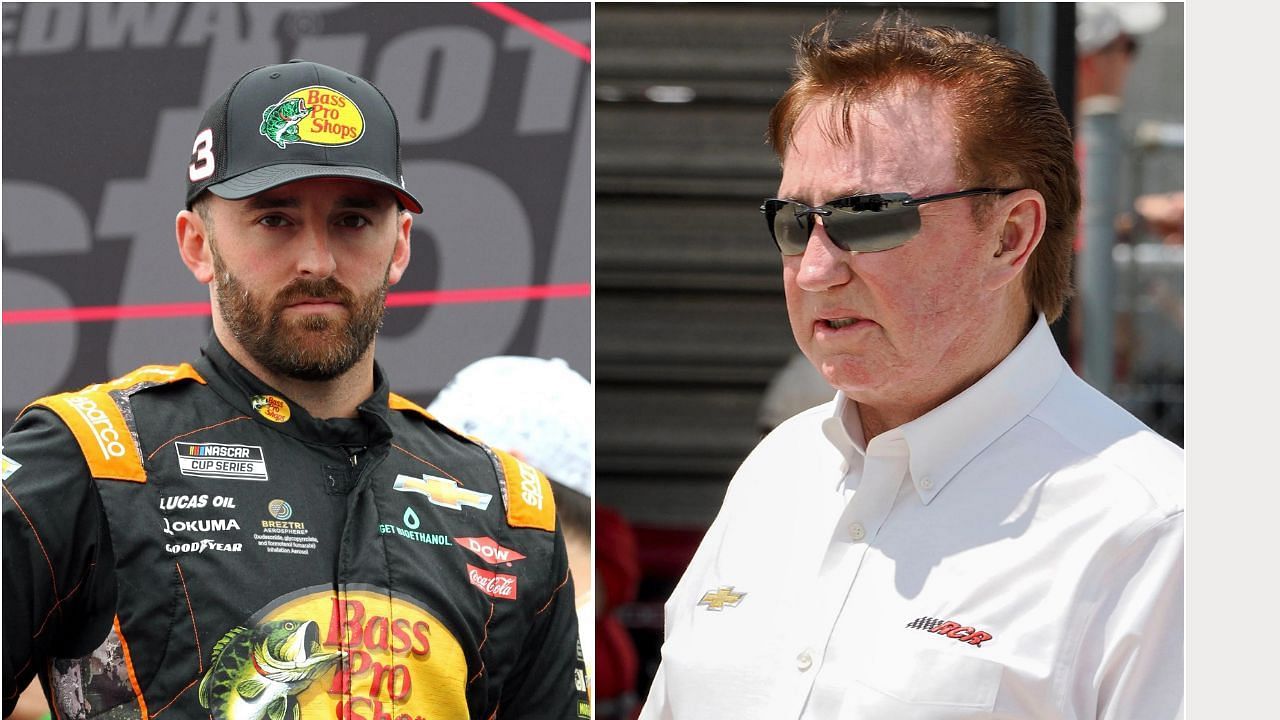 Austin Dillon. (L) Credit: Getty Images. Richard Childress (R),. Credit: Imagn.