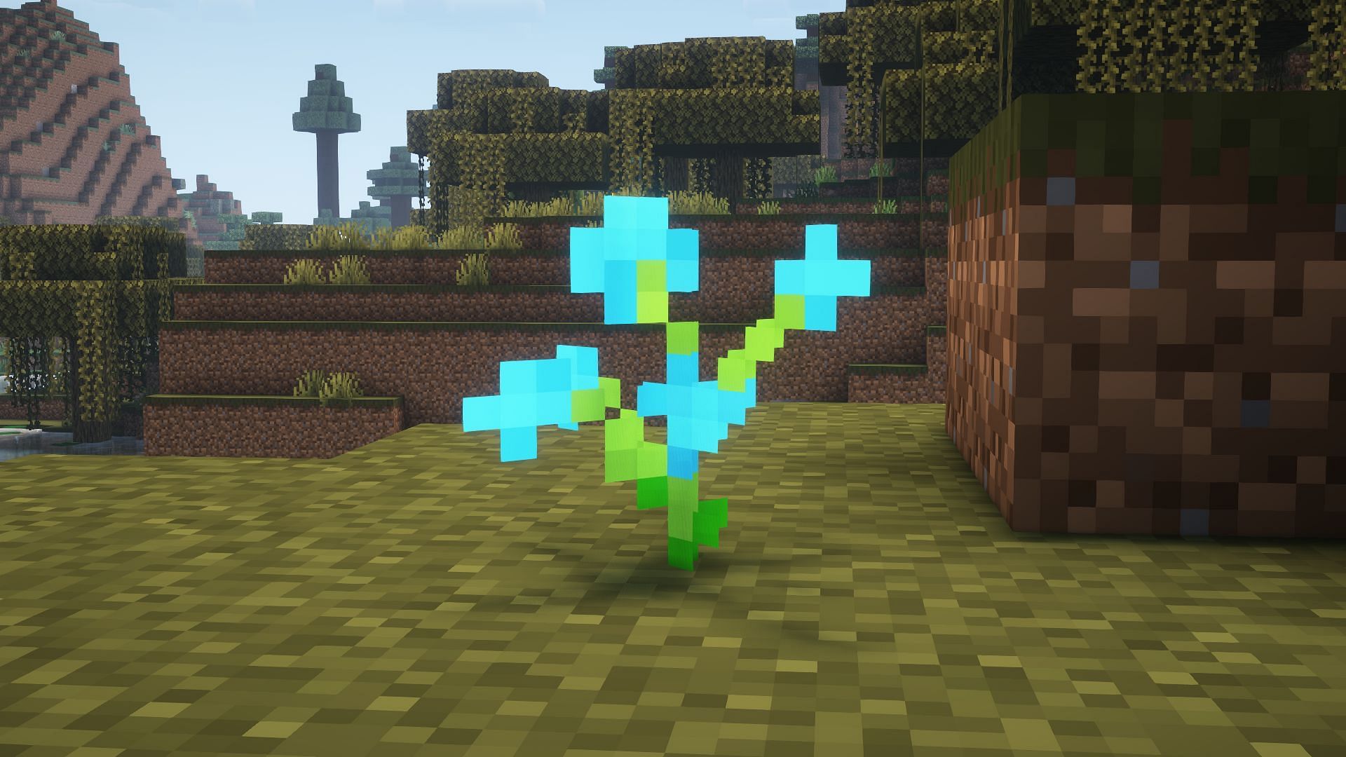 Blue orchid is not too hard to find in Minecraft (Image via Mojang Studios)