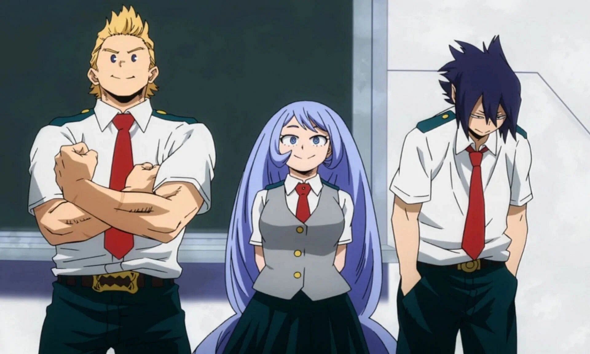 Mirio, Nejire, and Tamaki as seen in the anime (Image via Bones)