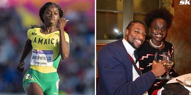 Junelle Bromfield reacts to Noah Lyles