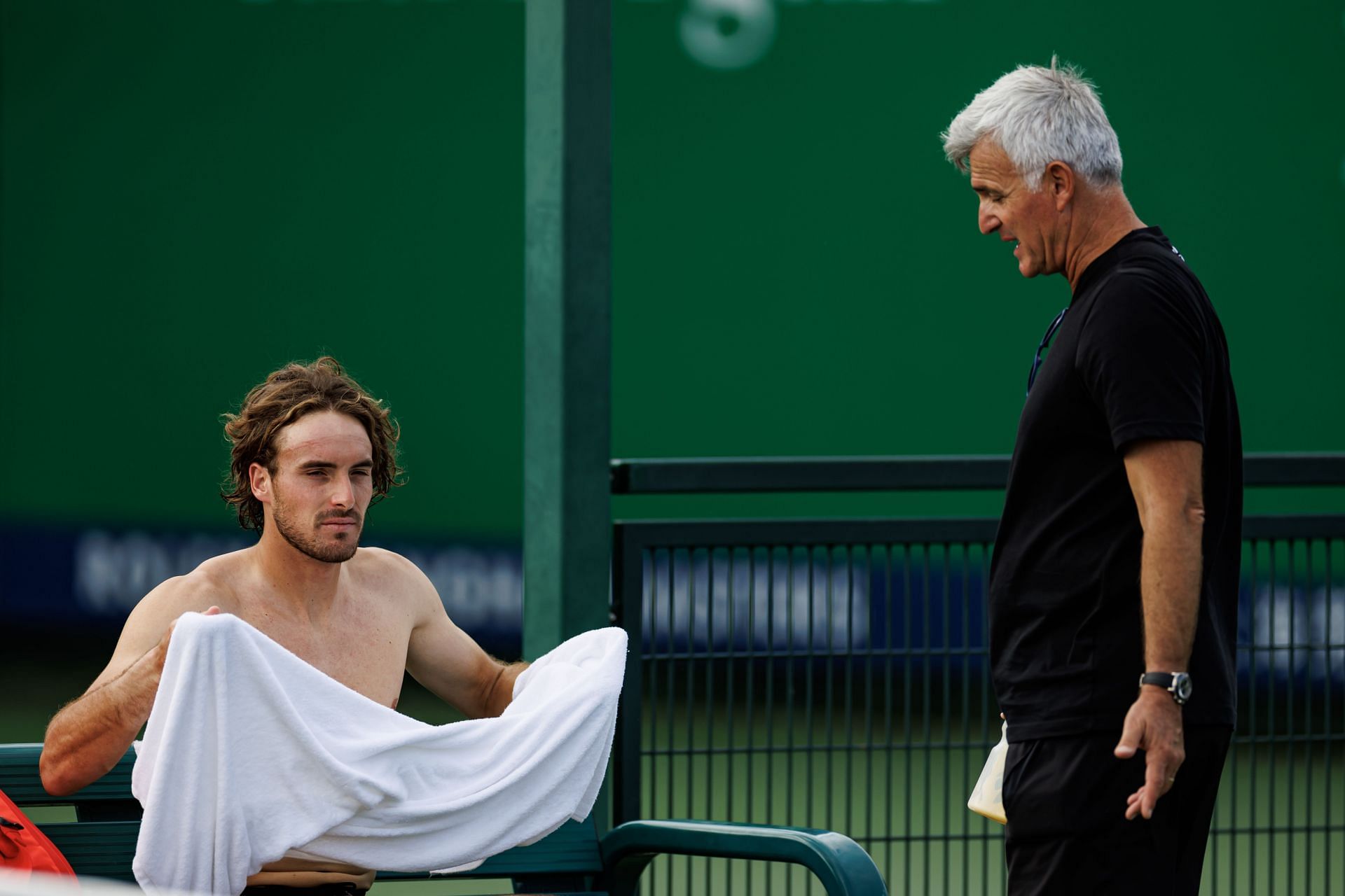 Stefanos Tsitsipas (L) and Apostolos Tsitsipas (R) (Source: Getty)