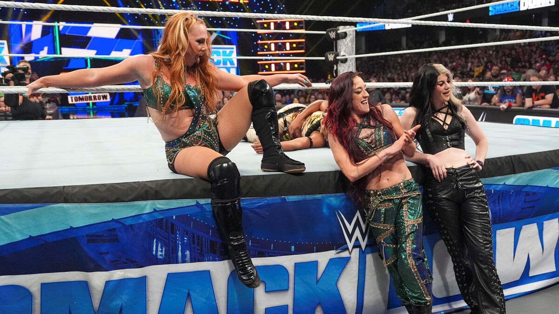 Blair Davenport interfered to keep the Women&#039;s Tag Team Titles with The Unholy Union. [Image Credit: WWE.com]