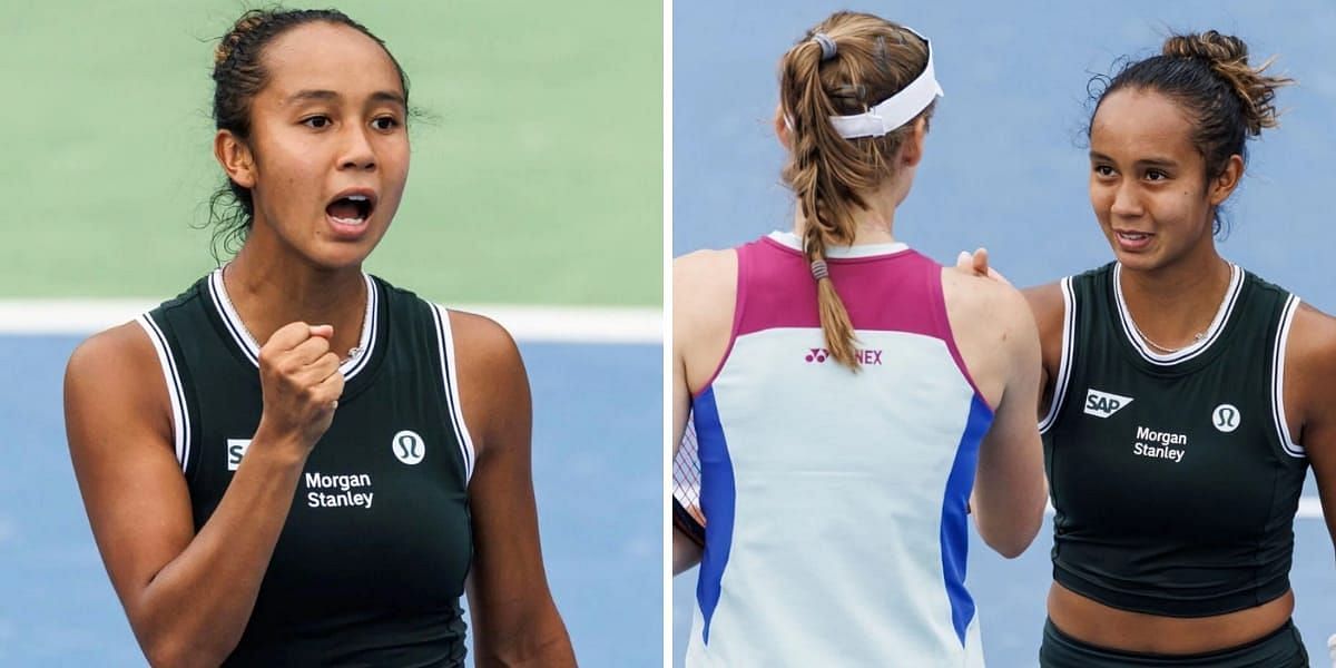 Leylah Fernandez (L) &amp; the Candian and Elena Rybakina after their match (R) (Image source: GETTY)