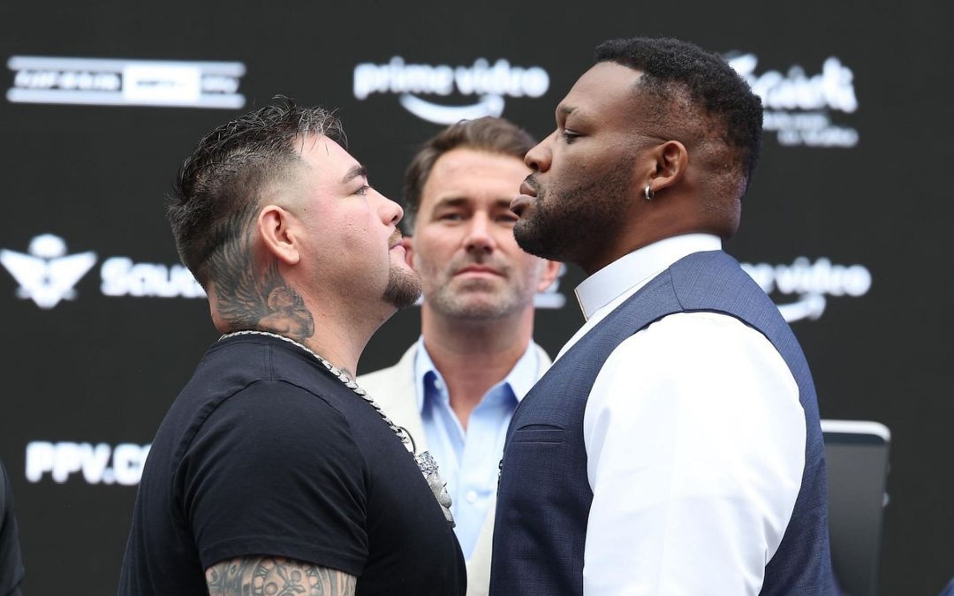 Andy Ruiz Jr. (left) will take on Jarrell Miller (right) on the undercard of Terence Crawford vs. Israil Madrimov. [Image courtesy @matchroomboxing on Instagram]