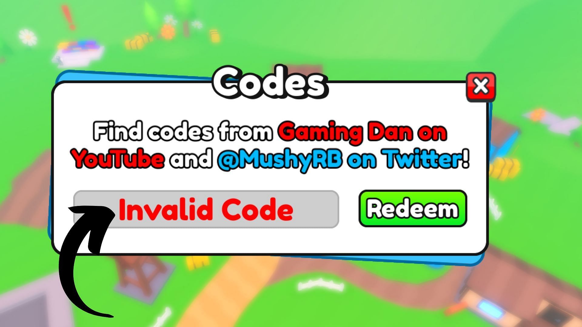 Egg Empire invalid code issue (Image via Roblox || Sportskeeda)