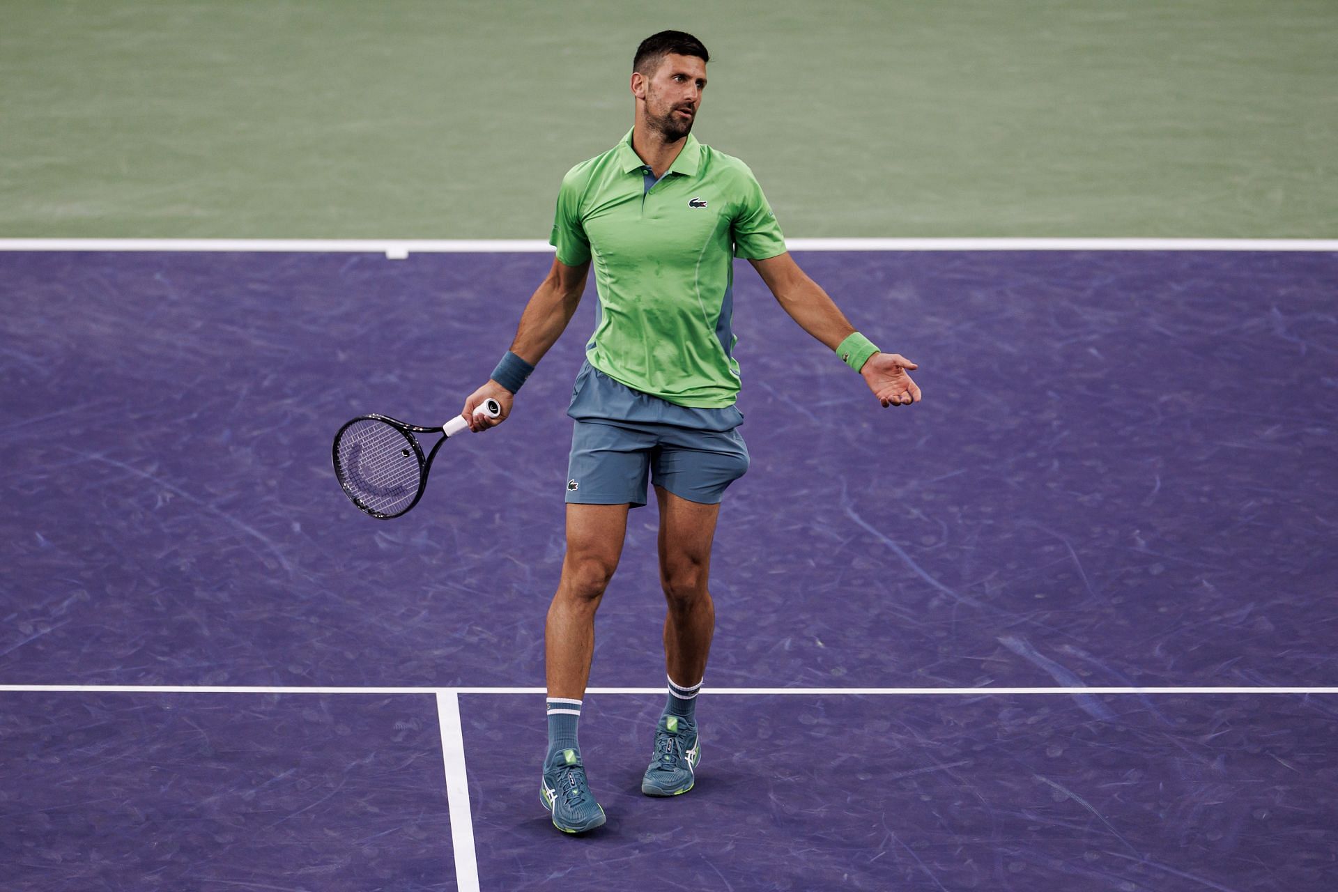 Novak Djokovic at the 2024 BNP Paribas Open in Indian Wells (Source: Getty)