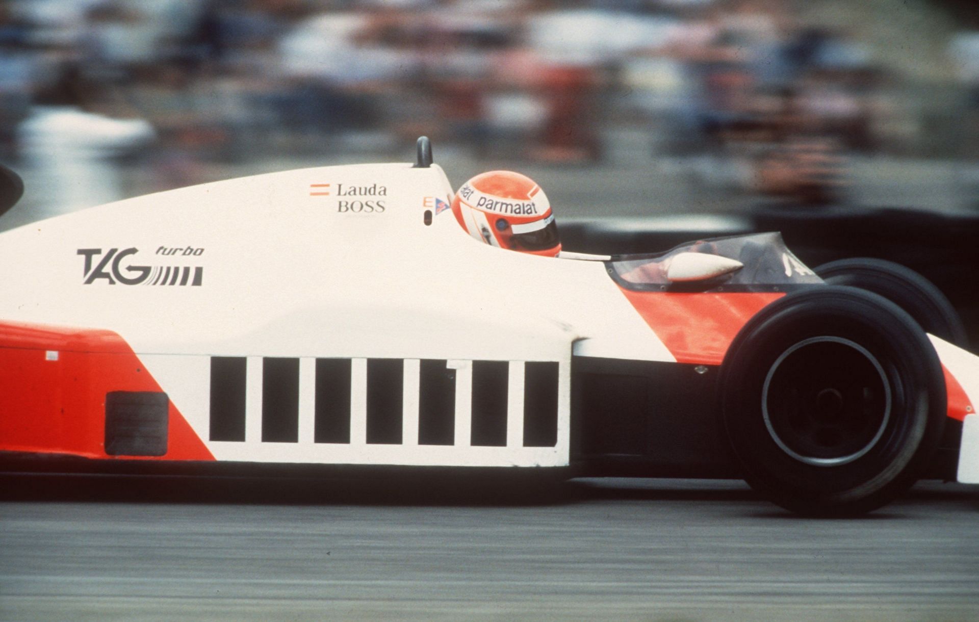 Niki Lauda driving in the McLaren in 1984 (Photo via Getty Images)