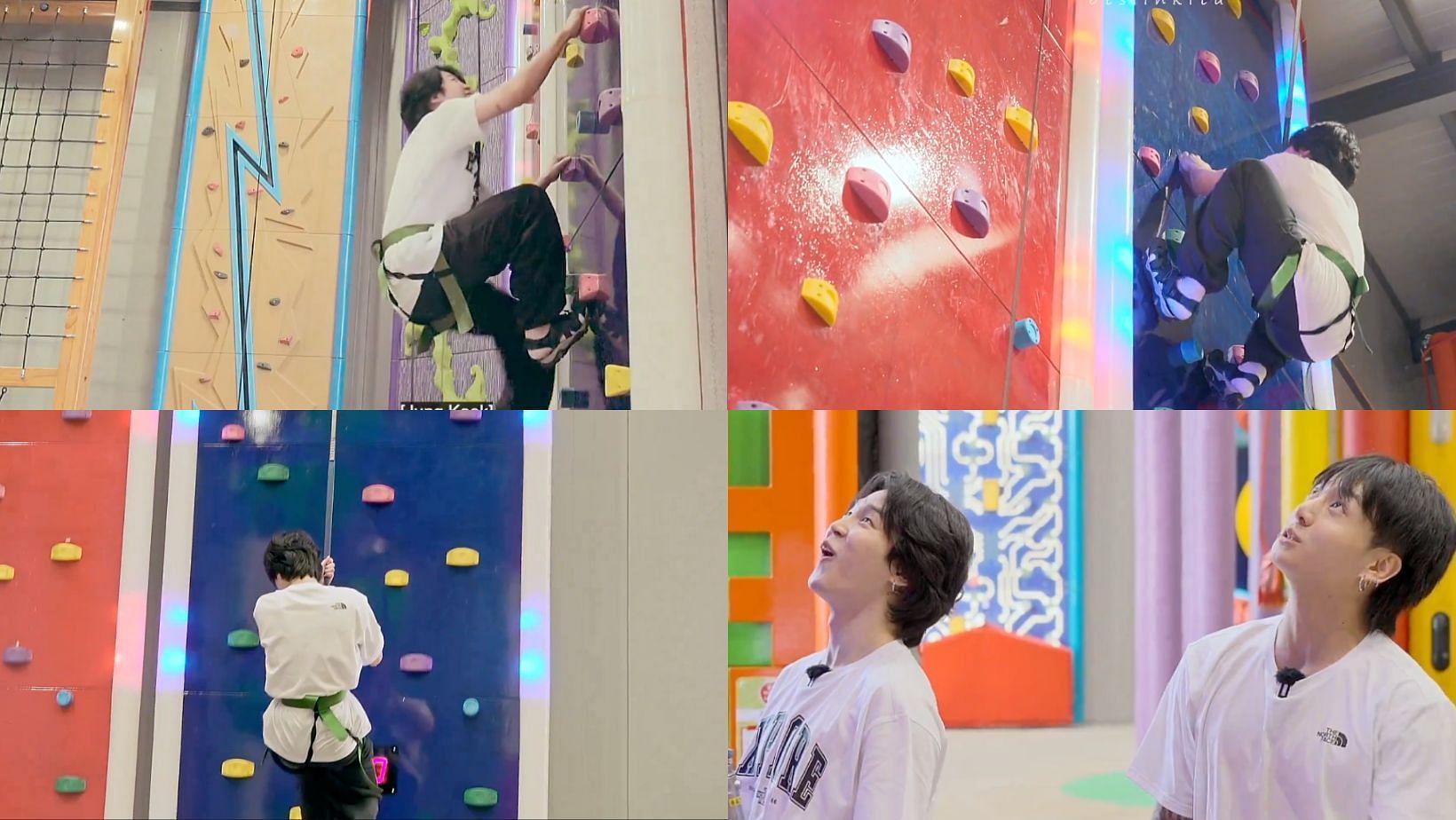 ARMYs amazed by BTS&rsquo; Jimin&rsquo;s rock wall climbing skills in &lsquo;Are You Sure?!&rsquo; Episode 3. (Images via Disney Plus)