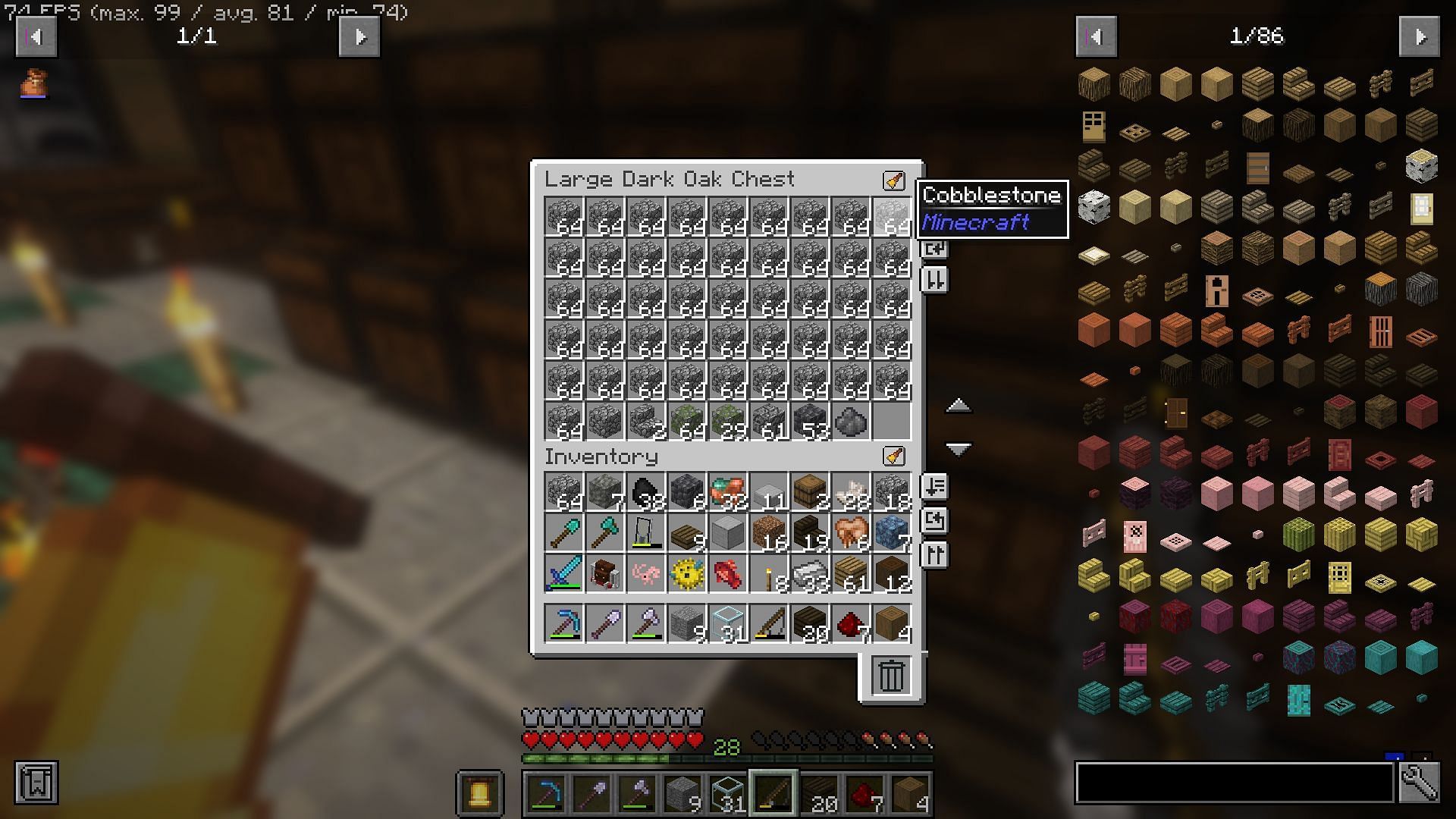 Increasing stack sizes would make mass item storage much easier (Image via Mojang)