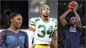 "We gonna throw her a alley" - Simone Biles' husband Jonathan Owens reacts to basketball edit of gymnast beside Kevin Durant