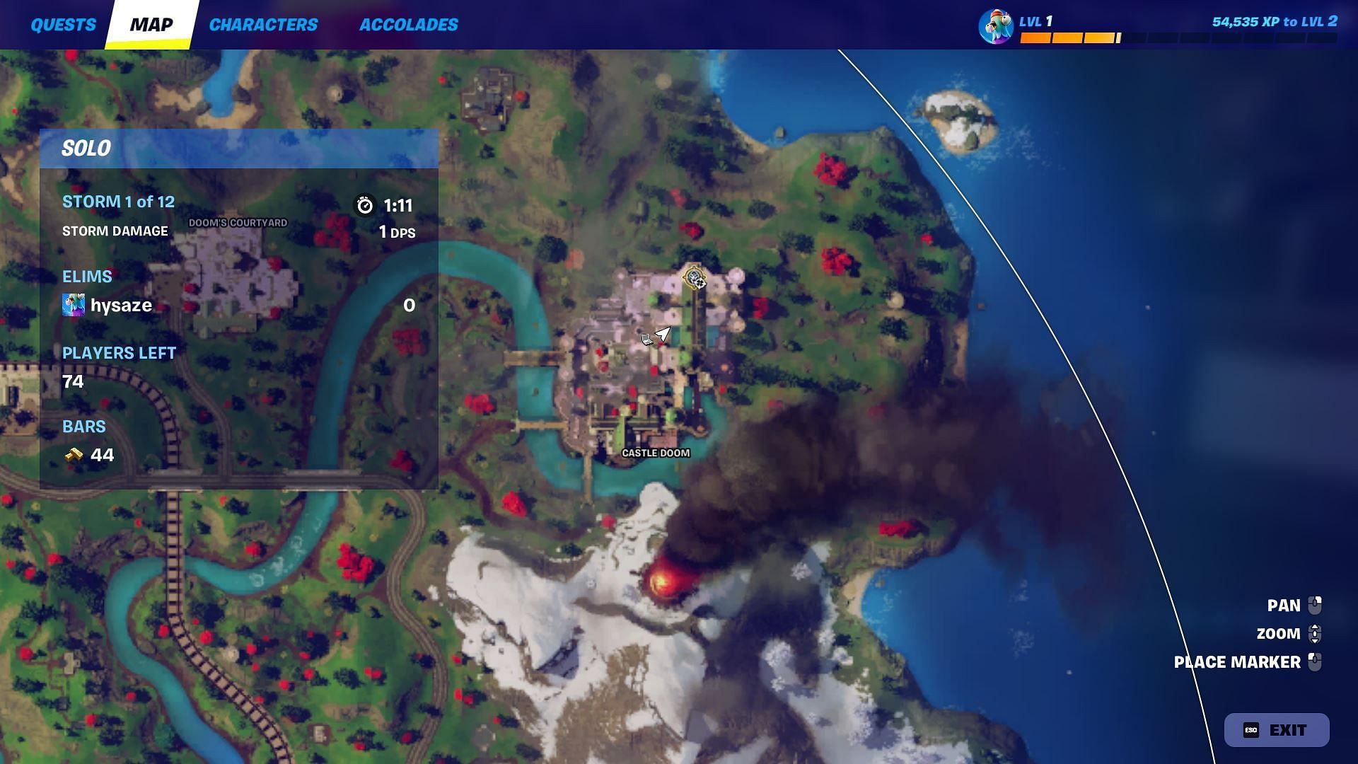 Location of Doctor Doom in Chapter 5 Season 4 (Image via Epic Games)