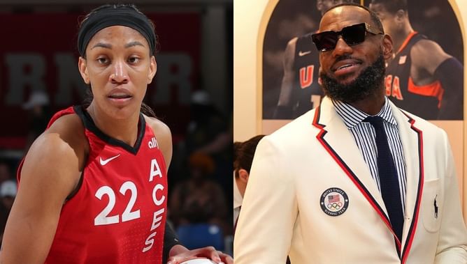 LeBron James drops candid reaction after "lil sis" A'ja Wilson goes "crazy" during Aces' game vs Wings