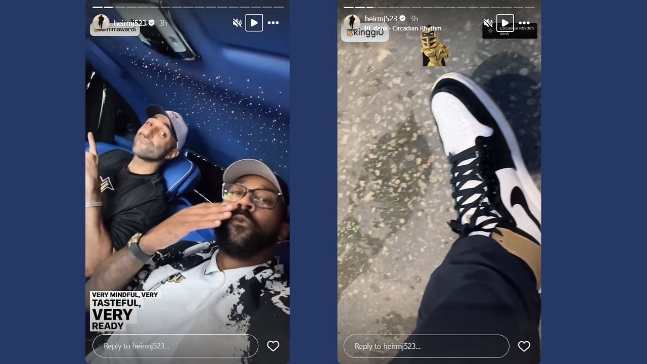 Marcus shows off sneakers on IG story. (Credits: @heirmj523/Instagram)