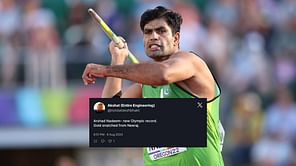 “Gold snatched from Neeraj” - Netizens react as Pakistan’s Arshad Nadeem breaks Olympic record with 92.97m throw in Paris 2024 Olympics