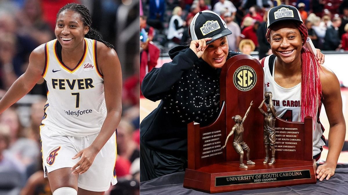 Dawn Staley, Aliyah Boston(Image Credits: Imagn)