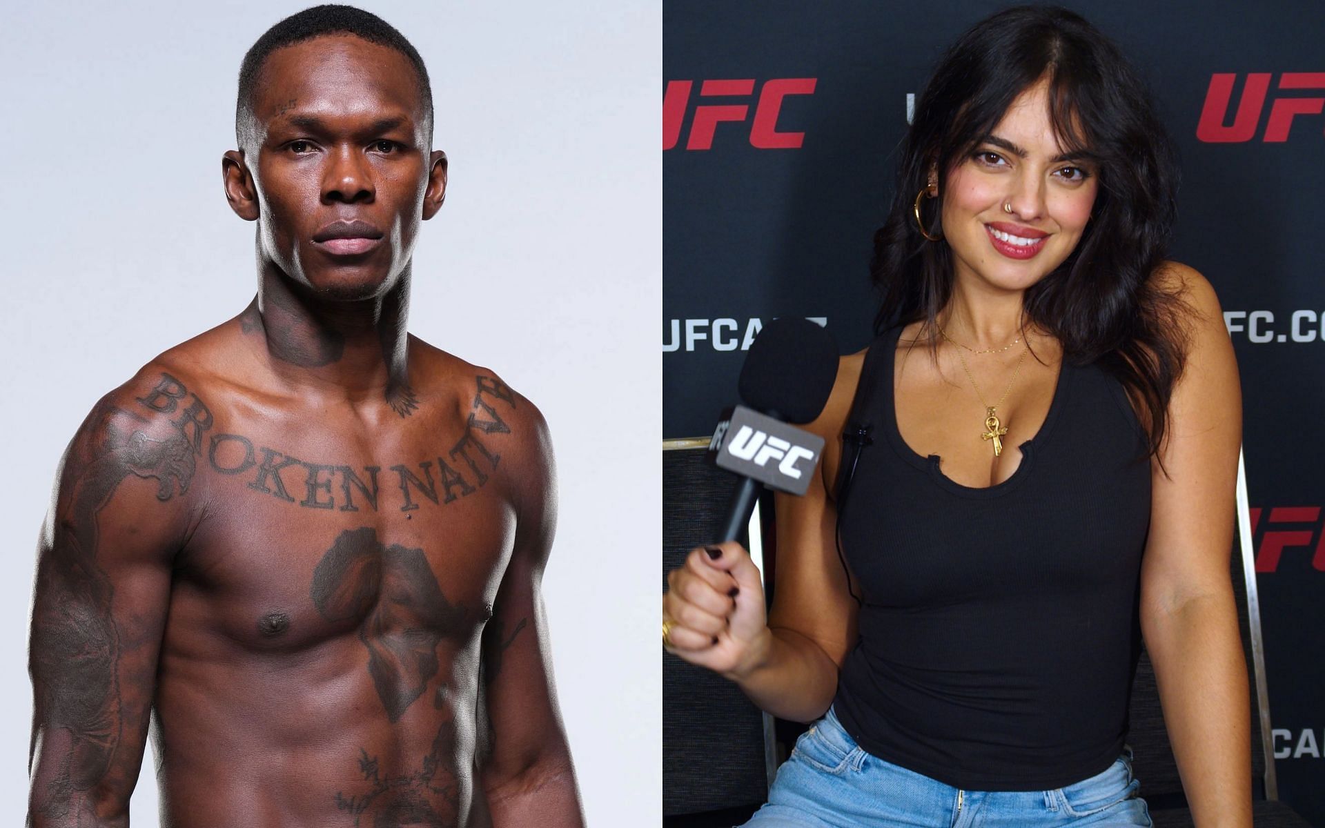 Israel Adesanya acknowledges Nina-Marie Daniele