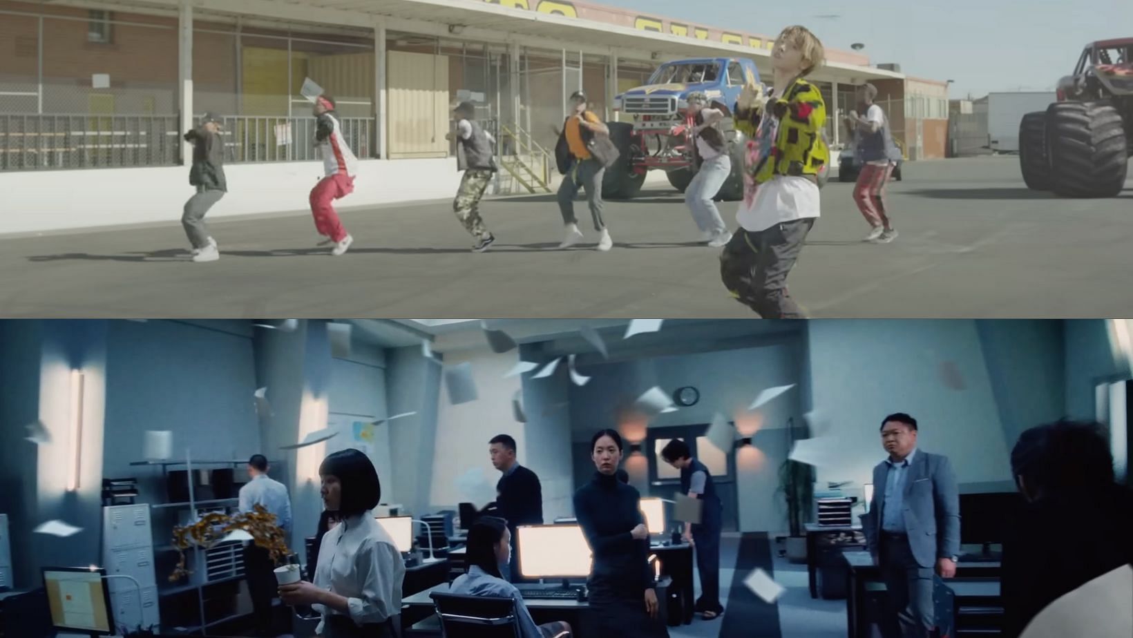 j-hope &#039;Chicken Noodle Soup (feat. Becky G)&#039; MV and j-hope &#039;MORE&#039; Official MV. (Images via YouTube/HYBE Labels)