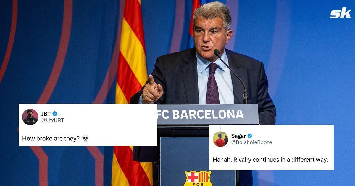 Joan Laporta (Image via Getty and X)